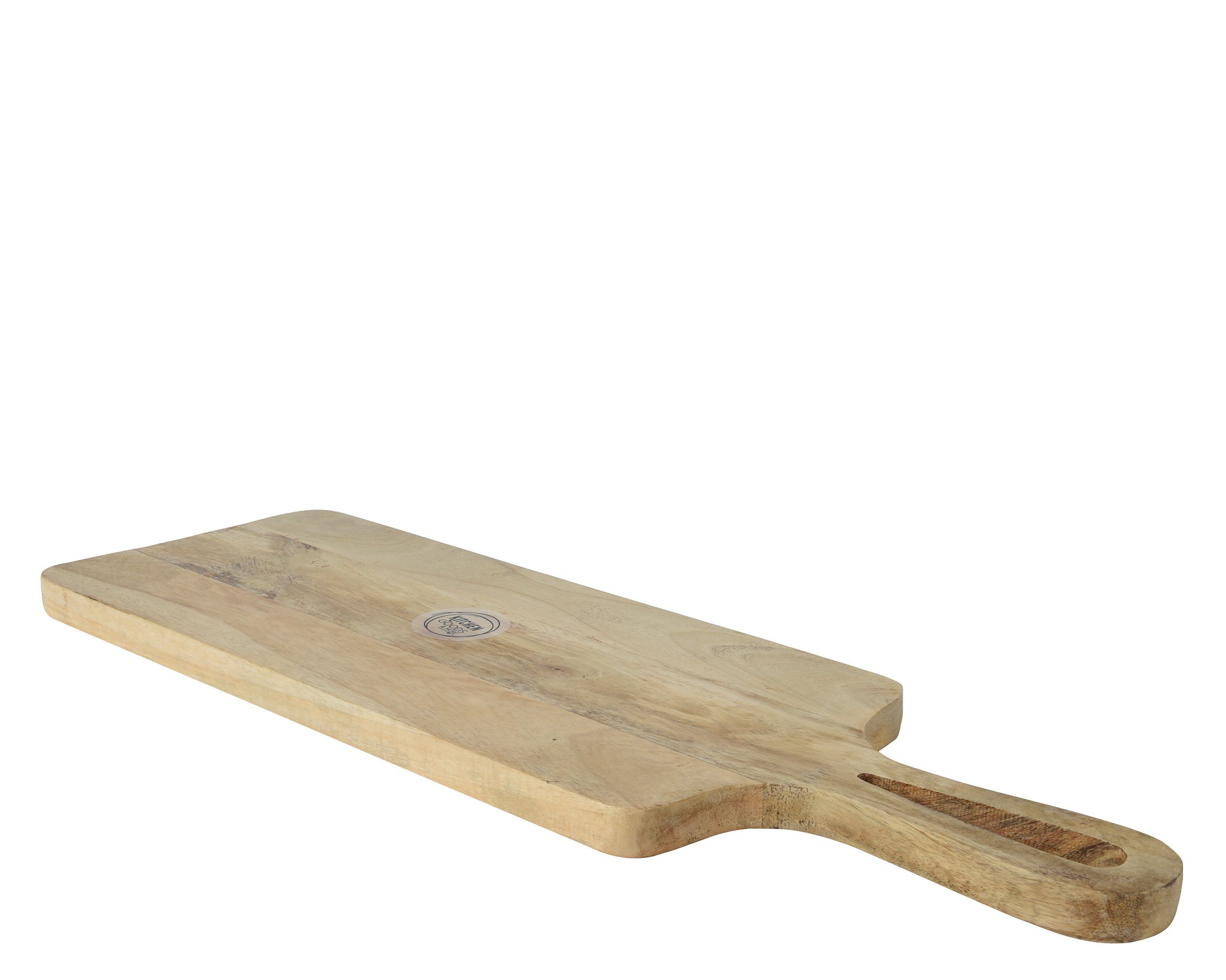 Decoris season decorations Schneidebrett, Holz, Schneidebrett 61x20cm Holz Mangoholz rechteckig mit Griff Natur Braun