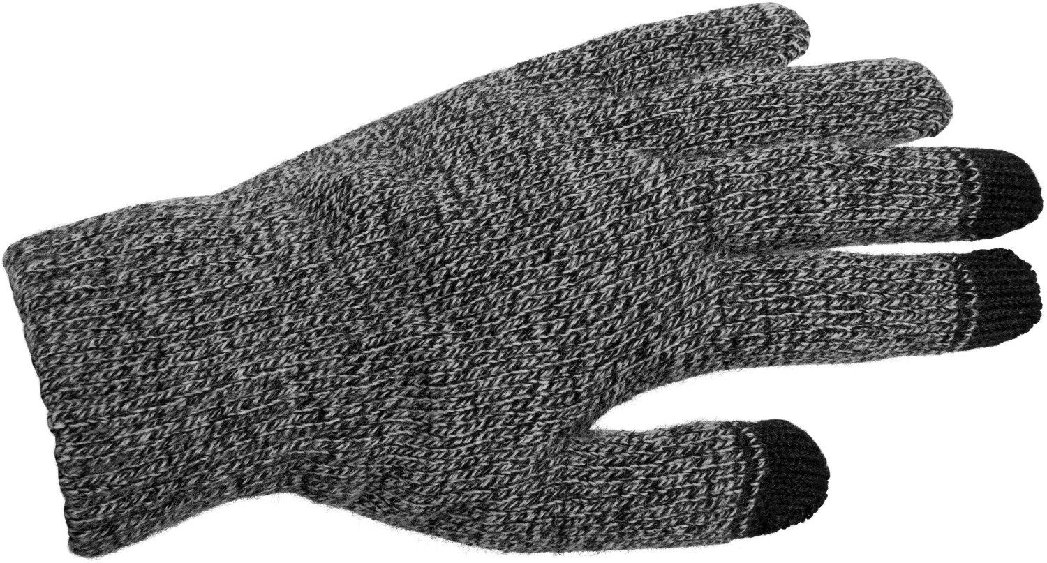 styleBREAKER Touchscreen Handschuhe Strickhandschuhe Strickmuster mit Karo Schwarz-Weiß Strick