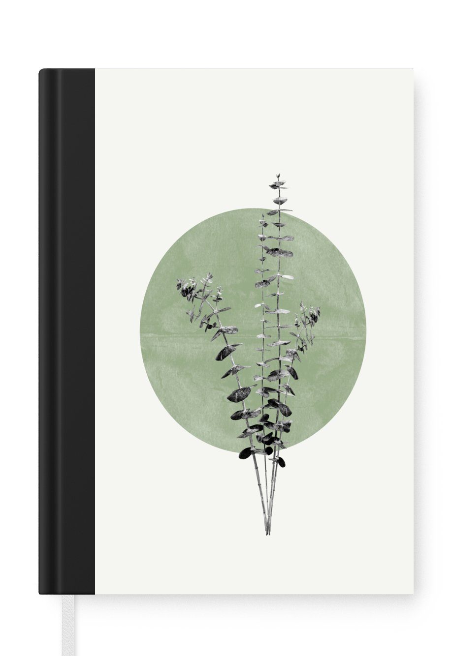 MuchoWow Notizbuch Grün - Pflanzen - Natur - Abstrakt, Journal, Merkzettel, Tagebuch, Notizheft, A5, 98 Seiten, Haushaltsbuch