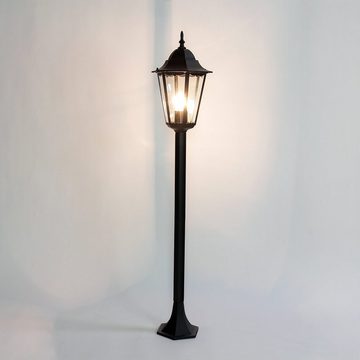 Licht-Erlebnisse Außen-Stehlampe BRISTOL, ohne Leuchtmittel, Stehleuchte Schwarz für außen Rustikal Gartenlampe