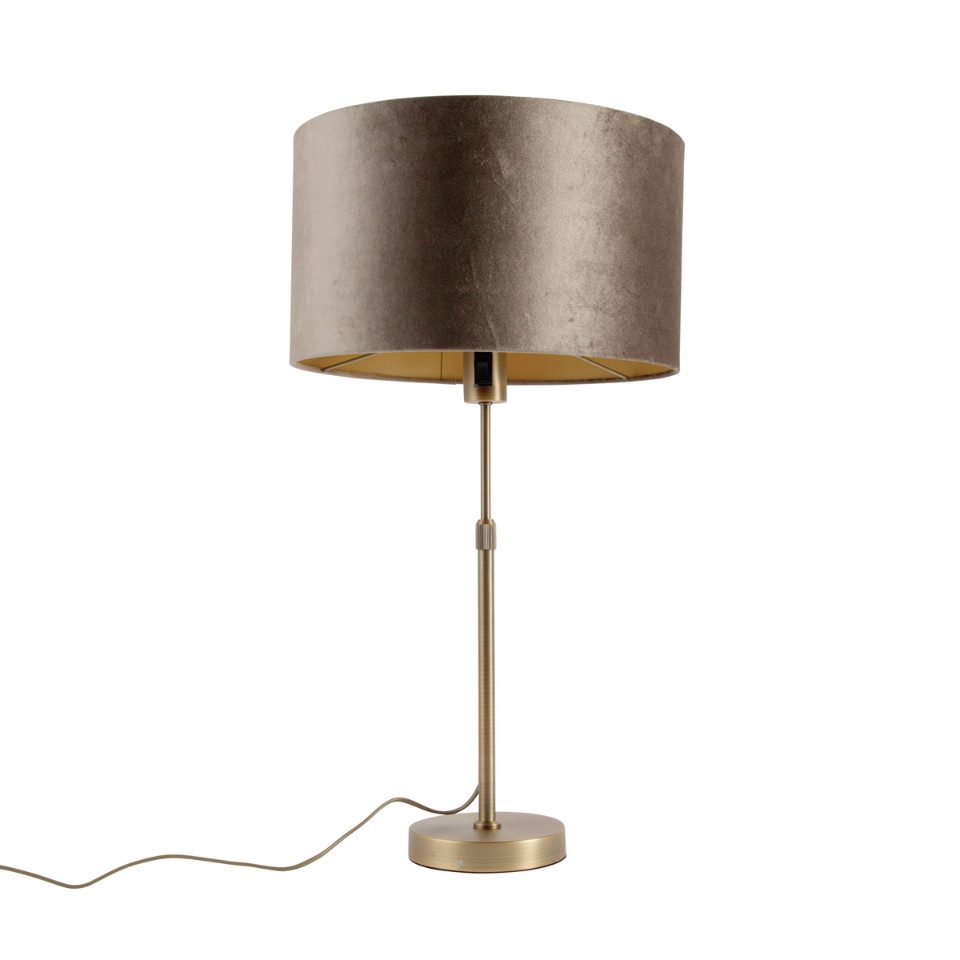 Qazqa Tischleuchte Parte shade, ohne Leuchtmittel, Warmweiß, QAZQA Tisch­leuchte, e27, Bronze, Stahl, classic-antique