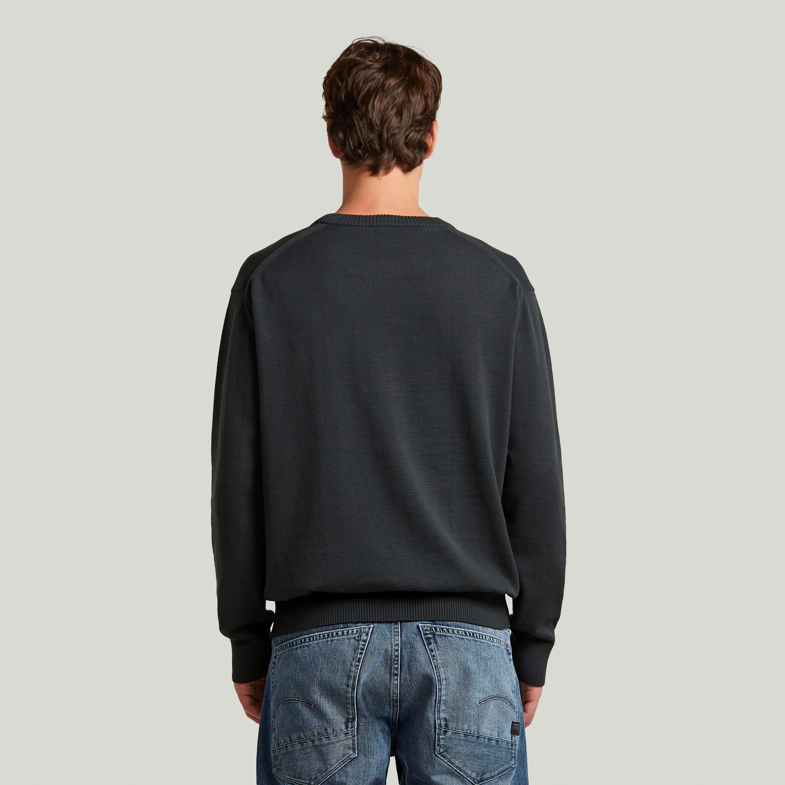 G-STAR Strickpullover Core refined r knit mit gerippten Abschlüssen, Baumwollmix