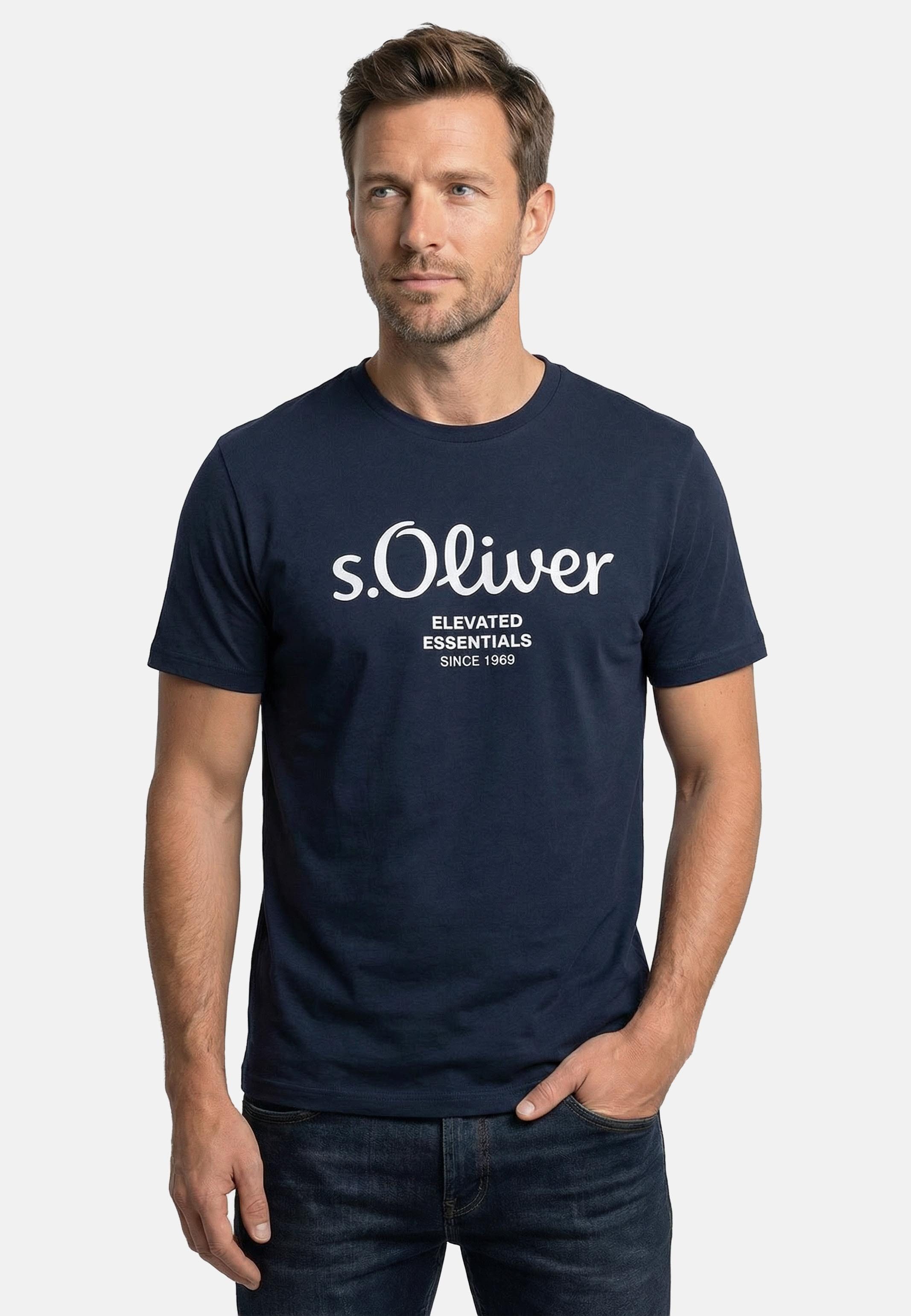 s.Oliver T-Shirt 3er Pack Basic (Spar-Set, 3-tlg) T-Shirt - Baumwolle - Atmungsaktiv - Weicher Jersey mit Logo Print