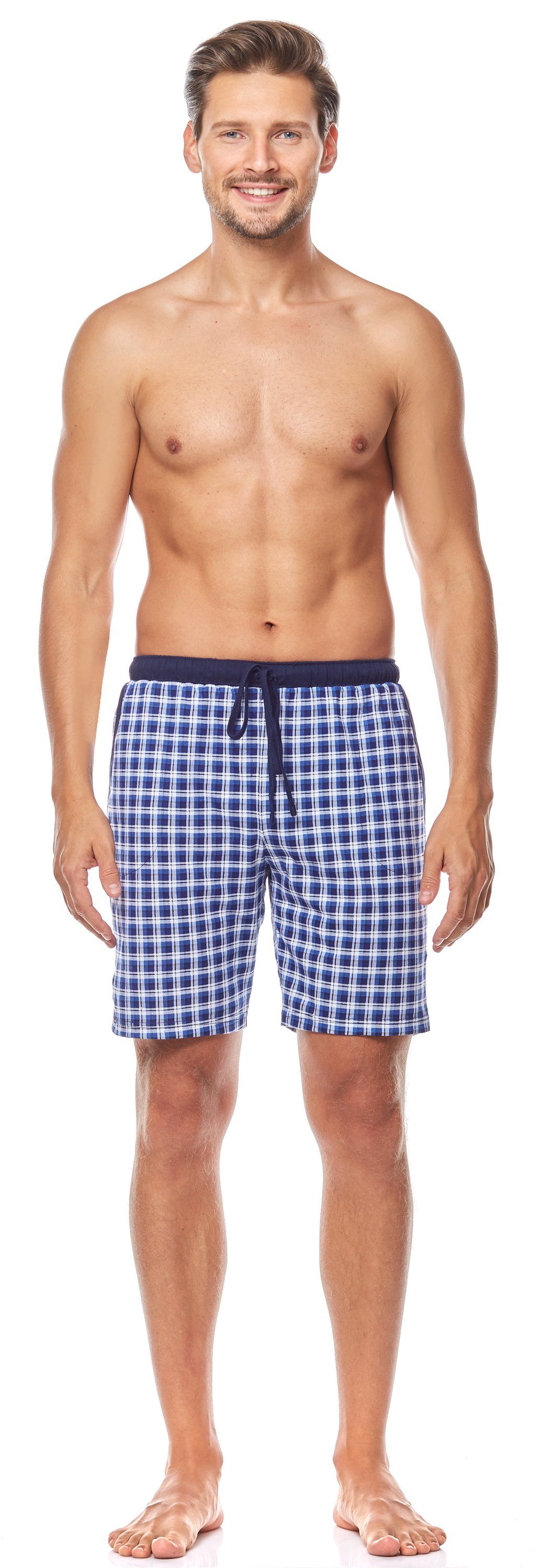 Bund Karierrt Pyjamashorts (1-tlg) Herren TI30-114 Kurz elastischer (2074/03) Timone Schlafanzughose