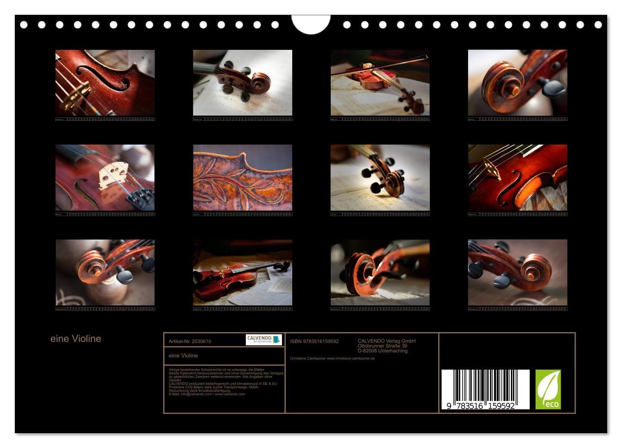 Thumbnail - CALVENDO Wandkalender eine Violine (Wandkalender 2026 DIN A4 quer), CALVENDO Monatskalender