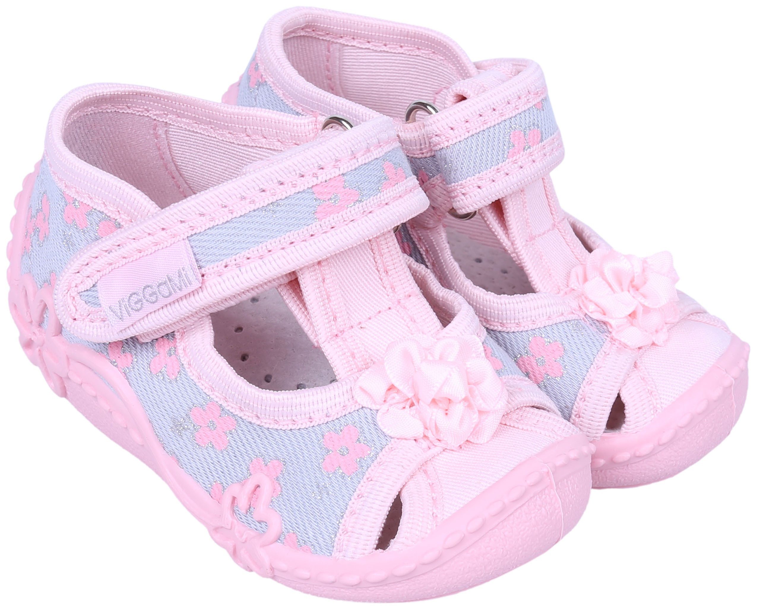 Sarcia.eu Pink-graue Sommerschuhe/Sandalen mit Blümchen gemustert MARYSIA 25 EU Babystiefel