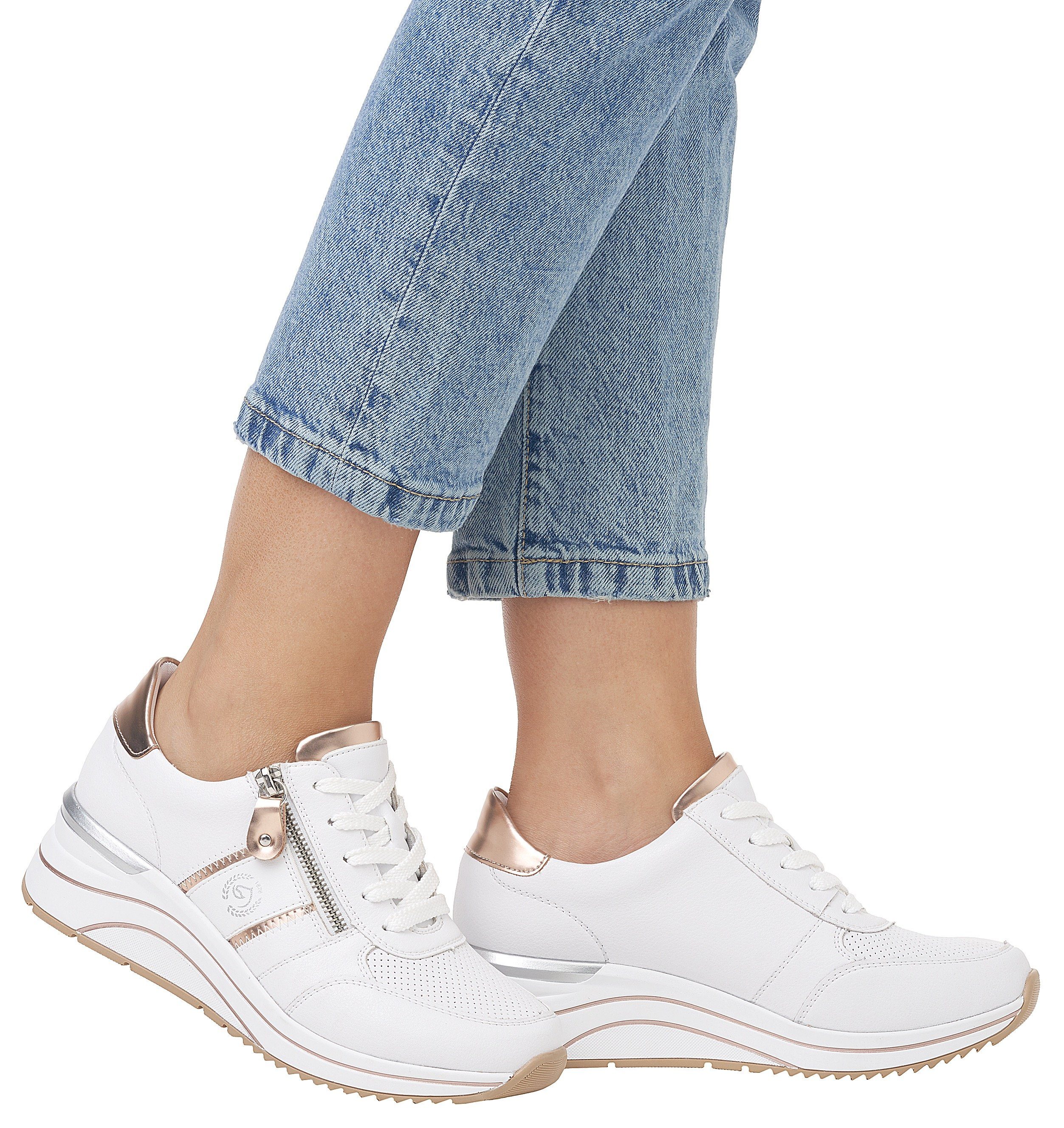 Remonte Keilsneaker, Freizeitschuh, Halbschuh, Schnürschuh mit Metallic-Kon günstig online kaufen