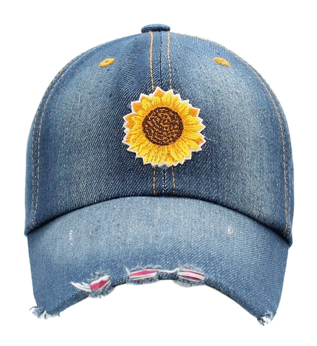 dy_mode Damen Kappe K205-Sonnenblumen Blumen mit Schirmmütze Baseball Mütze Cap Baseball Cap Aufnäher