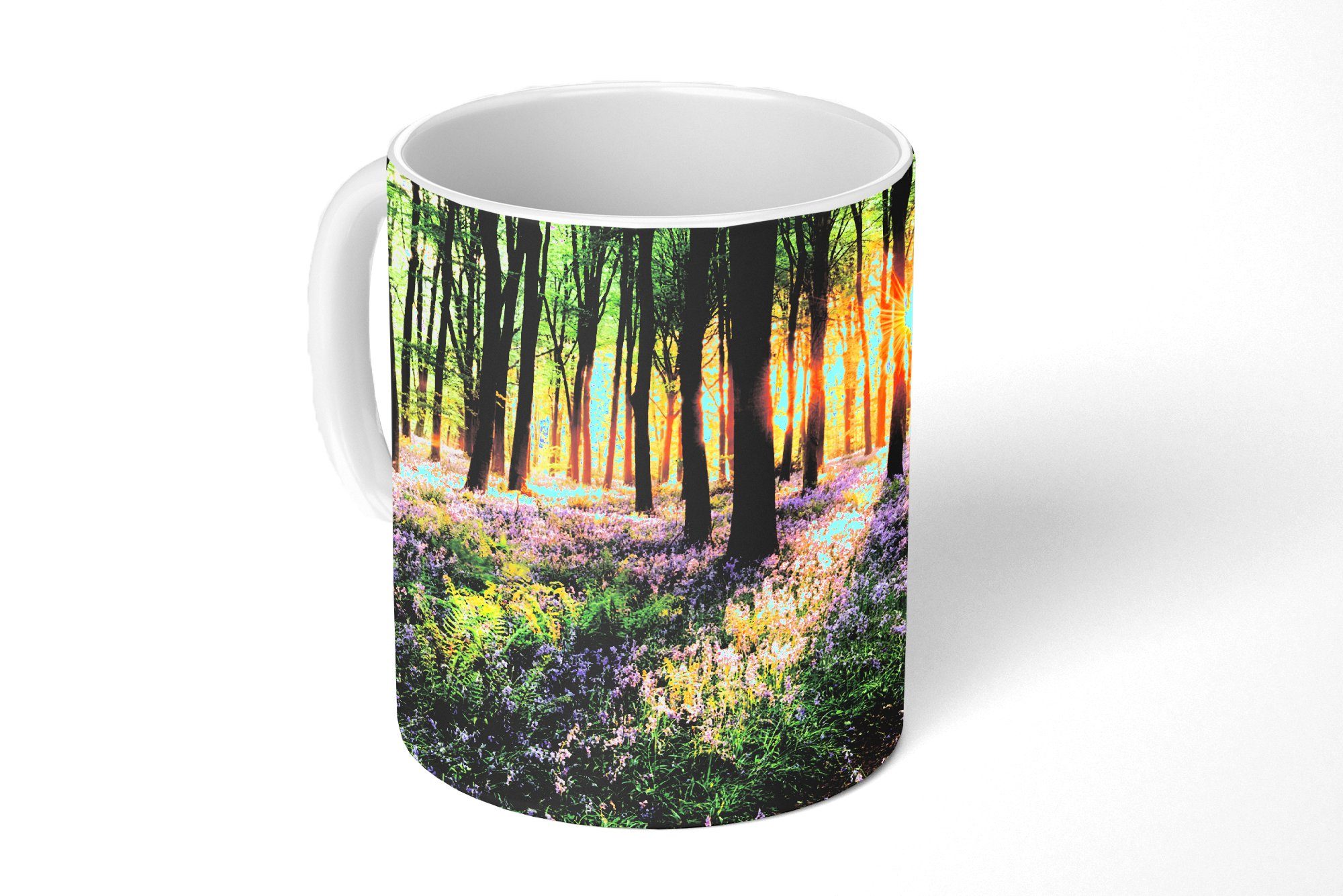 MuchoWow Tasse Wald - Bäume - Blume, Keramik, Kaffeetassen, Teetasse, Becher, Teetasse, Geschenk