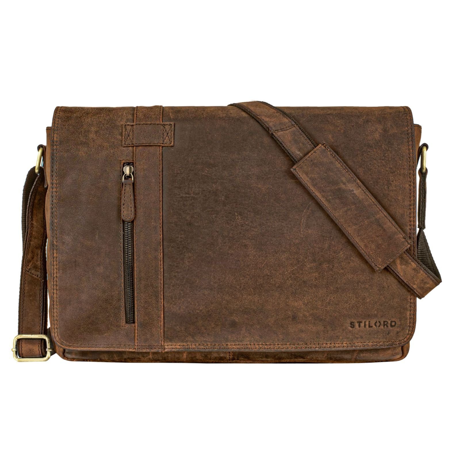 STILORD Schultertasche "Nicolas" Messenger Bag Laptoptasche Leder