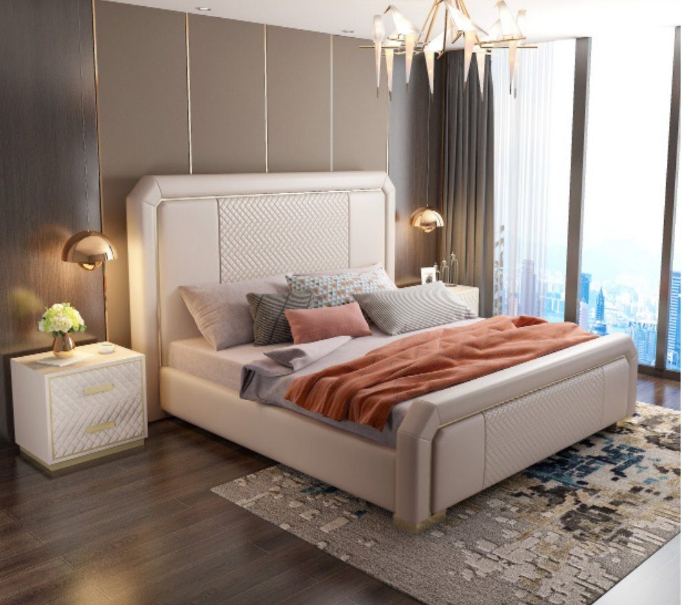 JVmoebel Bett, Designer Doppelbett Bett Hotel Luxus Schlafzimmer 180x200cm