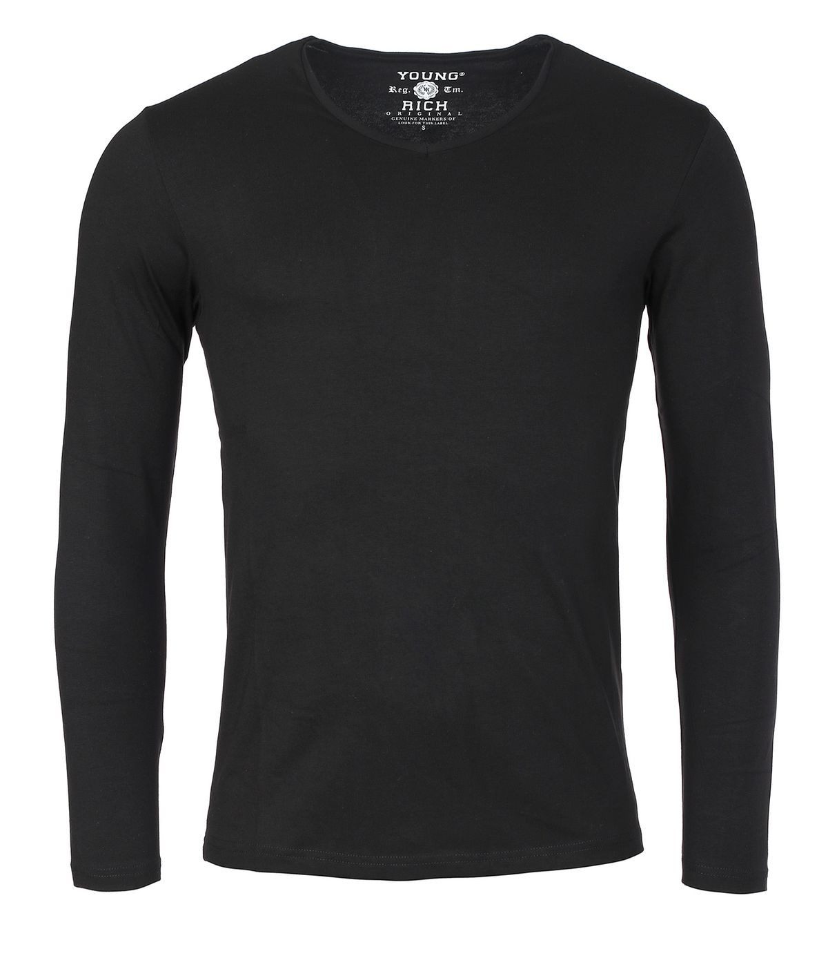 Young & Rich Langarmshirt Herren Uni Basic Longsleeve V-Ausschnitt Unterziehshirt 2001 5er Pack (5er-Pack, 5-tlg., 5er-Pack) V-Ausschnitt unifarben langarm slim fit