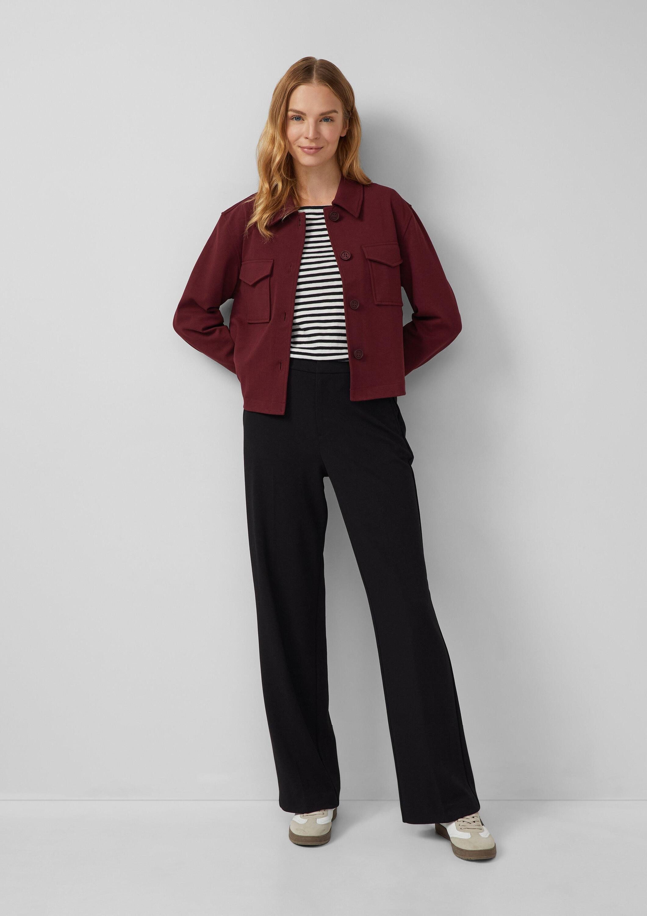 s.Oliver Chinos Hose Wide-Leg-Hose aus Struktur-Jersey