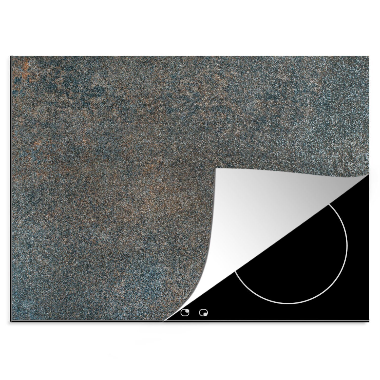 MuchoWow Herdblende-/Abdeckplatte Kochfeldzubehör - Rost - Beton - Design - Induktionsschutz, Vinyl, (1 tlg), 60x52 cm, Mobile Arbeitsfläche nutzbar, Ceranfeldabdeckung