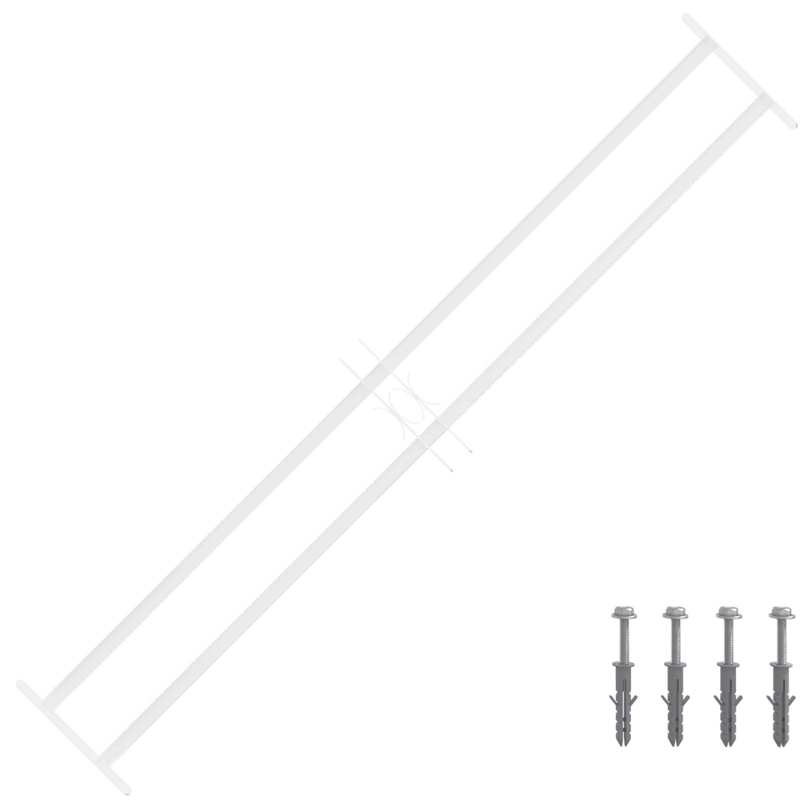 vidaXL Fenster Sicherheitsgitter für Fenster mit 2 Querstangen 93-174 cm, (1 St)