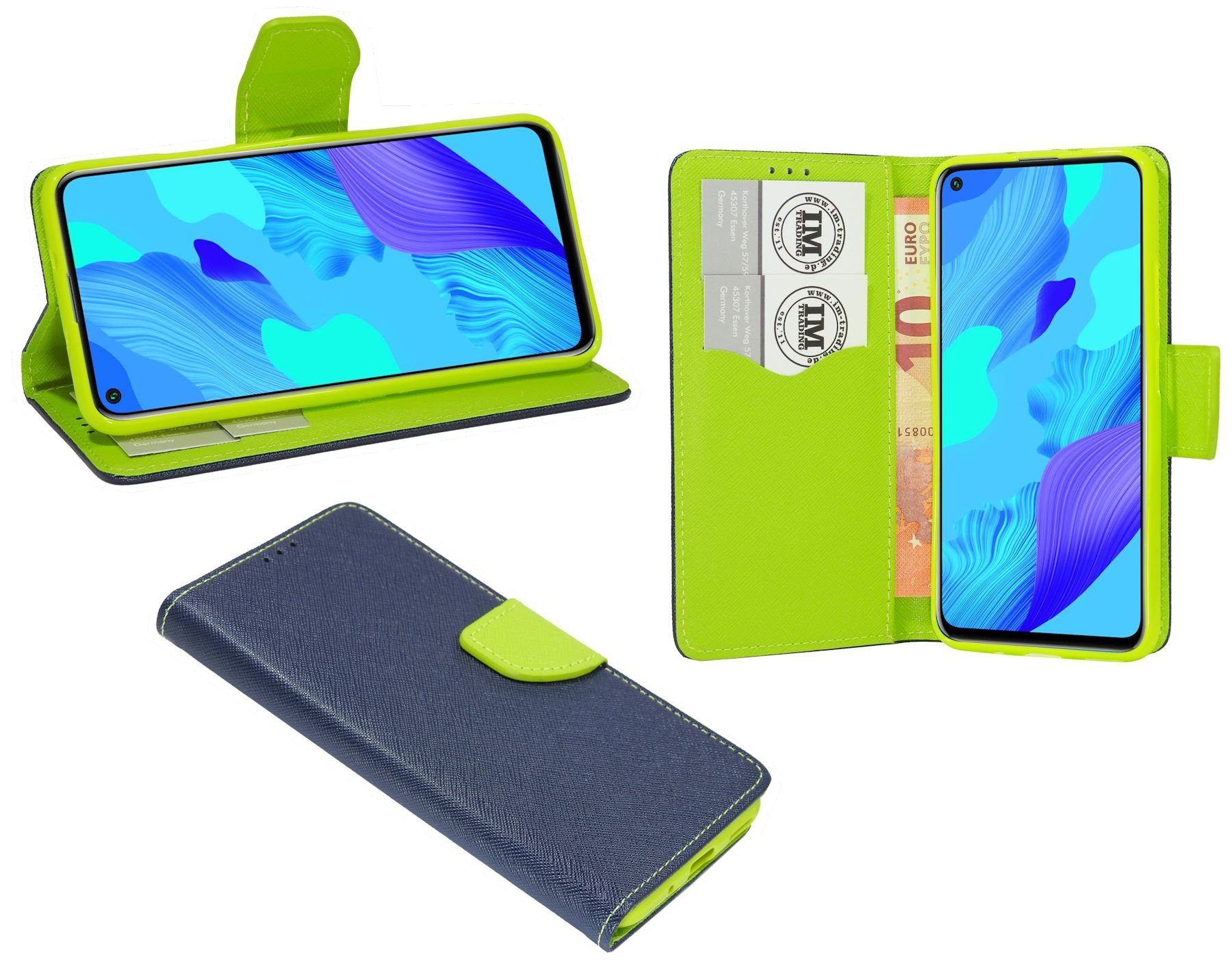 cofi1453 Handyhülle Hülle Tasche für Honor 20, Kunstleder Schutzhülle Handy Wallet Case Cover mit Kartenfächern, Stan