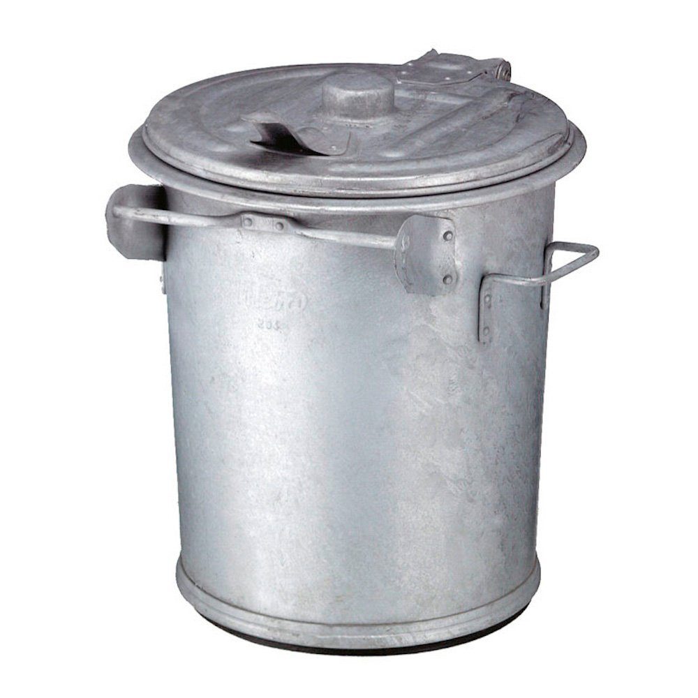 PROREGAL® Mülltrennsystem Stahlverzinkter Abfallbehälter, 90 Liter, Höhe 81cm, Verzinkt