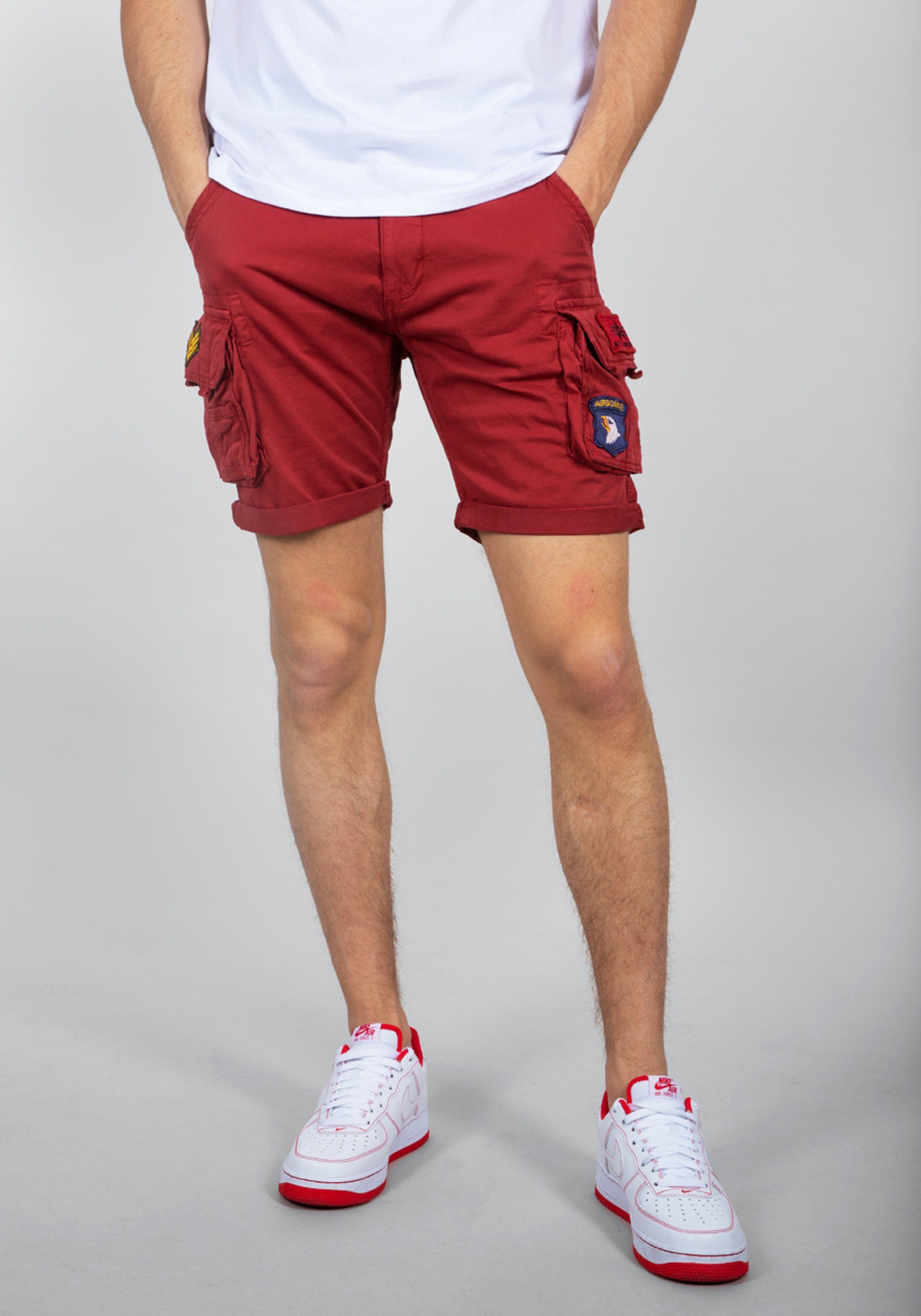 Alpha Shorts rot Alpha Shorts Men Crew Patch Industries Industries Short -