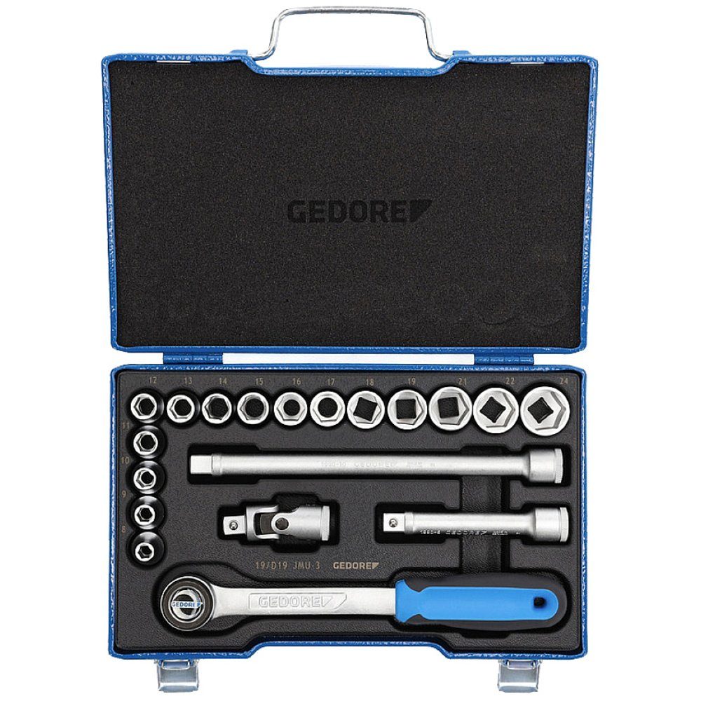 Steckschlüssel Gedore Steckschlüsselsatz metrisch 1/2" (12.5 mm) 17teilig 2682842