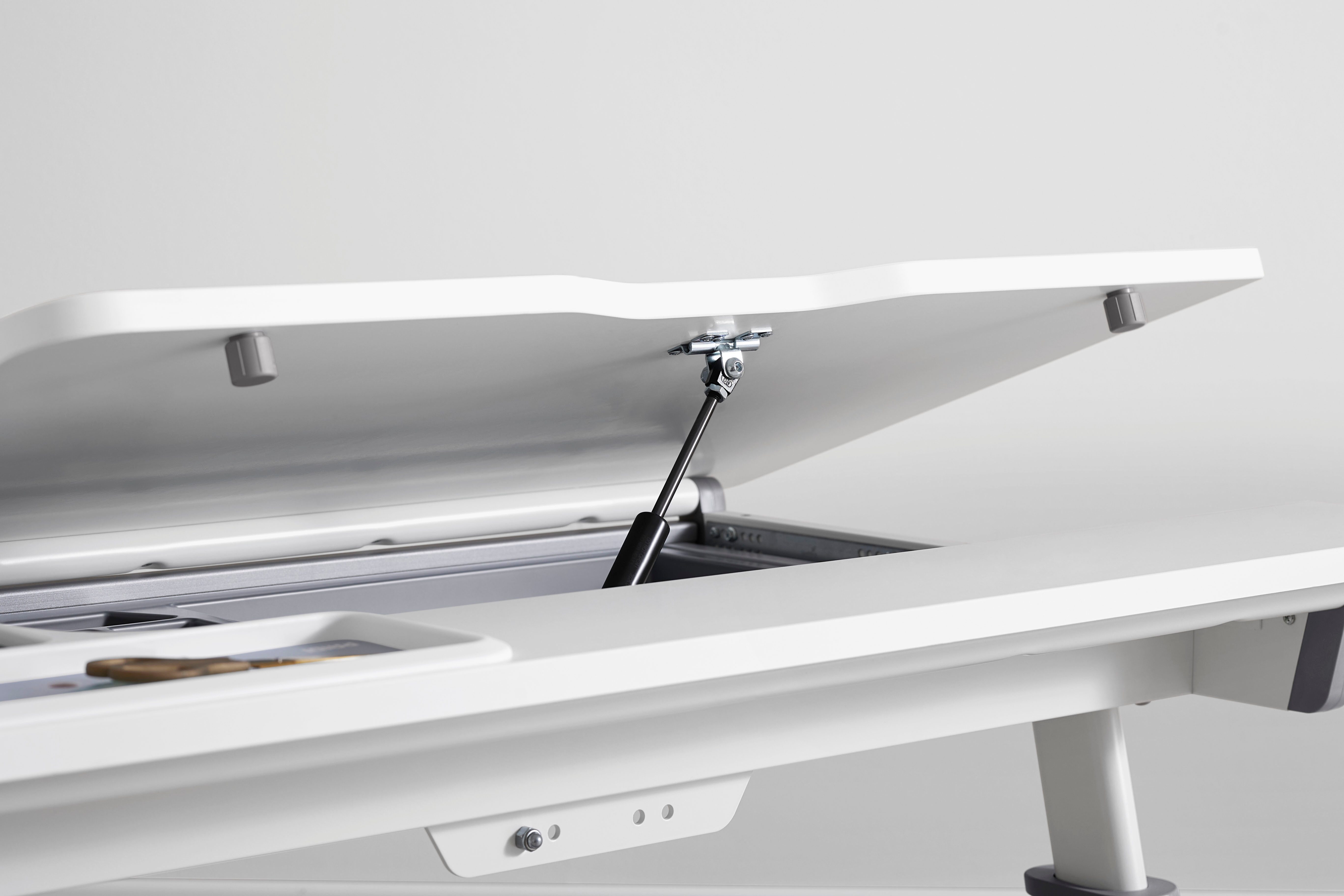 PAIDI Kinderschreibtisch JARO in Weiß, mitwachsend & ergonomisch (B/H/T ca. 120/53-74/75 cm), höhenverstellbarer Schülerschreibtisch, Platte bis 20° neigbar