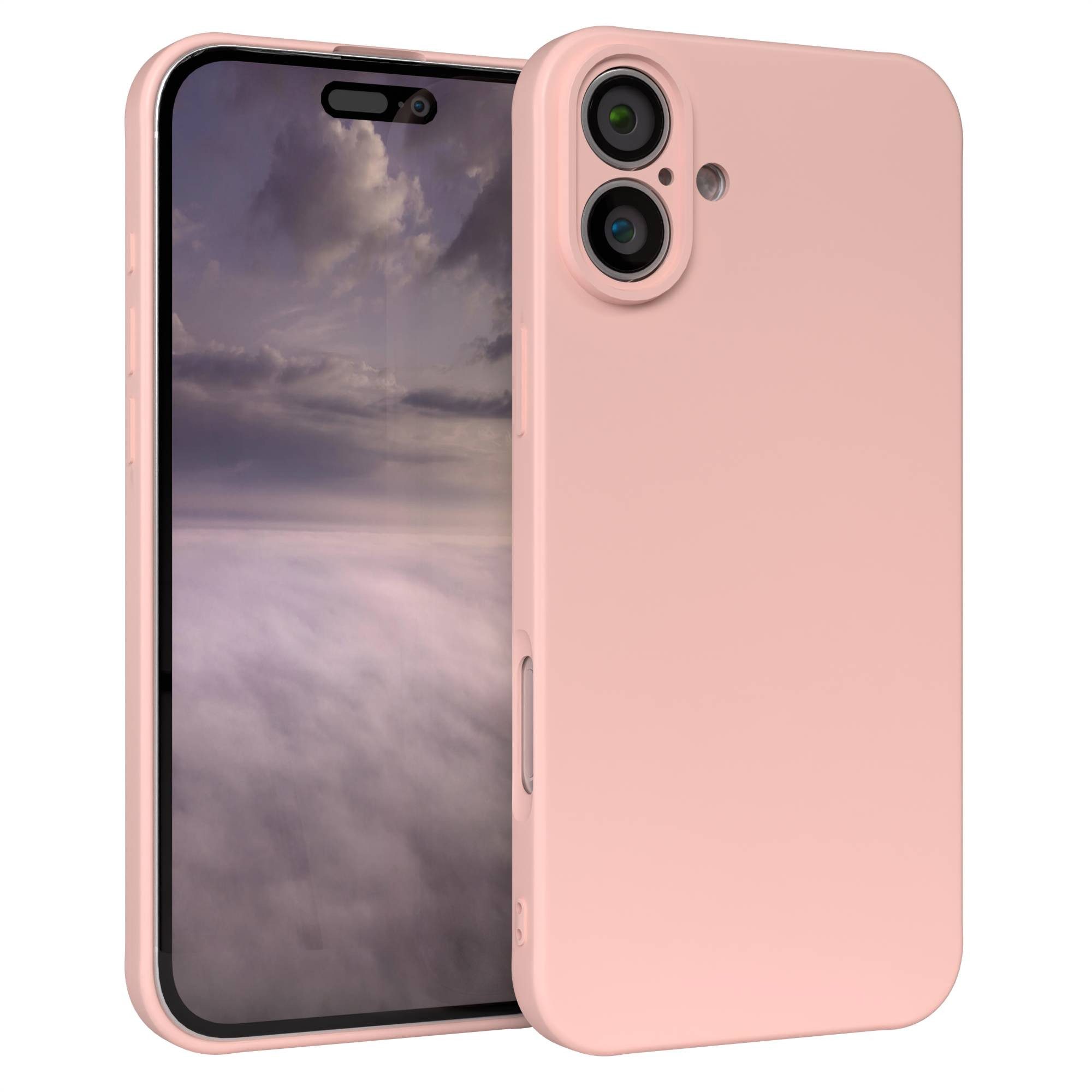 EAZY CASE Handyhülle TPU Hülle mit/-ohne MagSafe Apple iPhone 16 Plus 6,7 Zoll, Hülle mit Kameraschutz Bumper Case Silikonschutzhülle Rosa / Altrosa