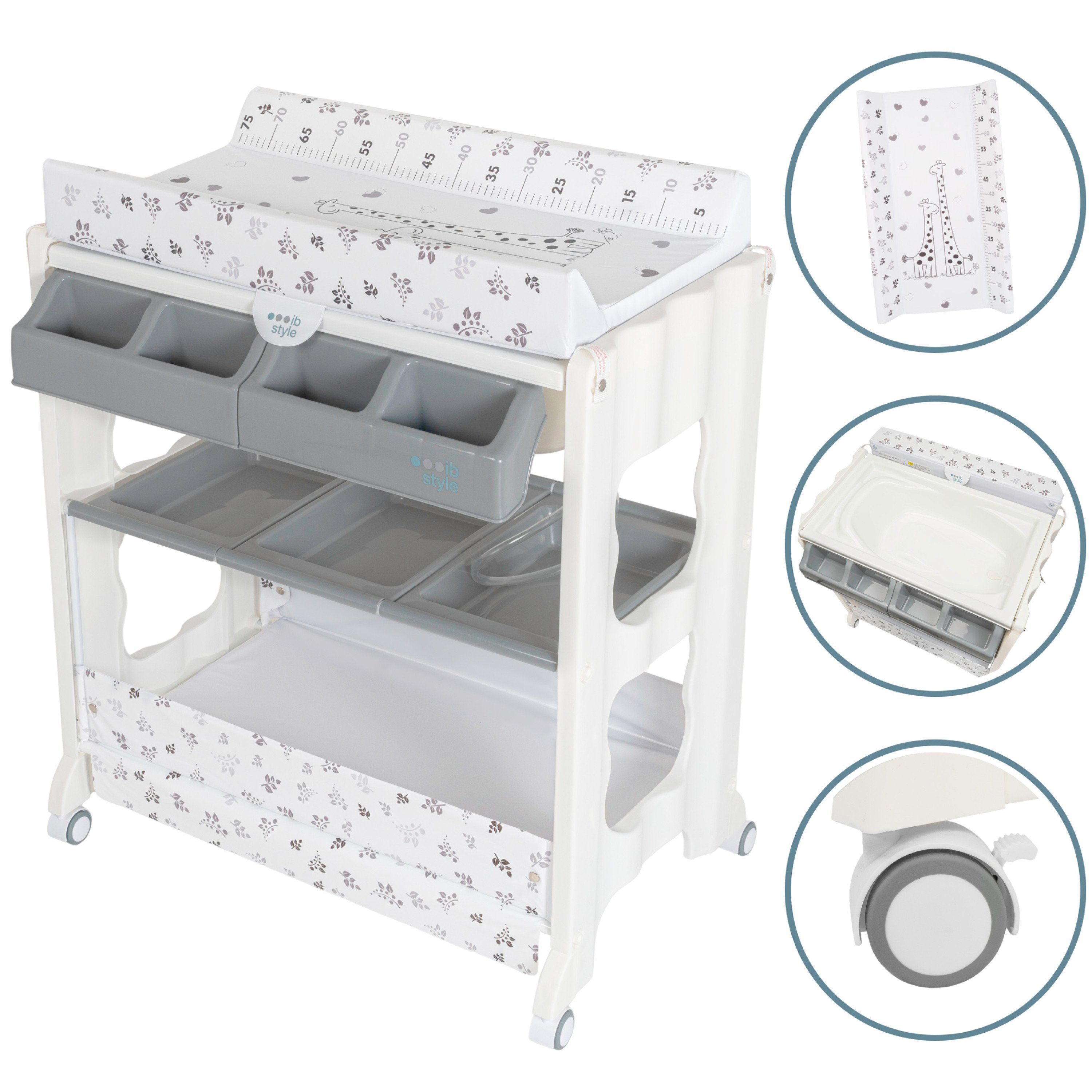 ib style Wickeltisch Isa Bade- & Wickelkombination rollbar Metric Giraffe, günstig online kaufen