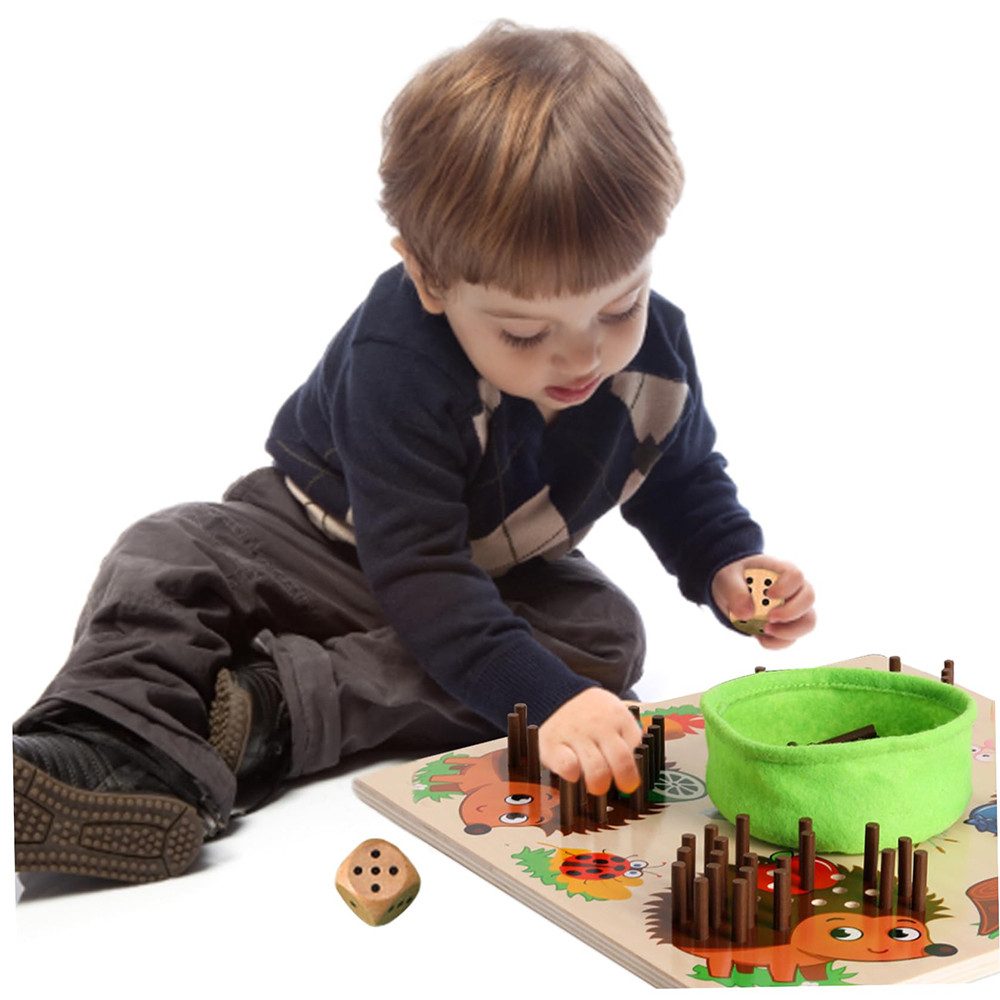 Zaewry Lernspielzeug Holz-Steckspiel,Montessori-Spielzeug,Feinmotorik, Familienreisespiel, Kerplunk-Spiel für Kinder, pädagogisches Zählspielzeug,Mathe – Bild 4 von 5