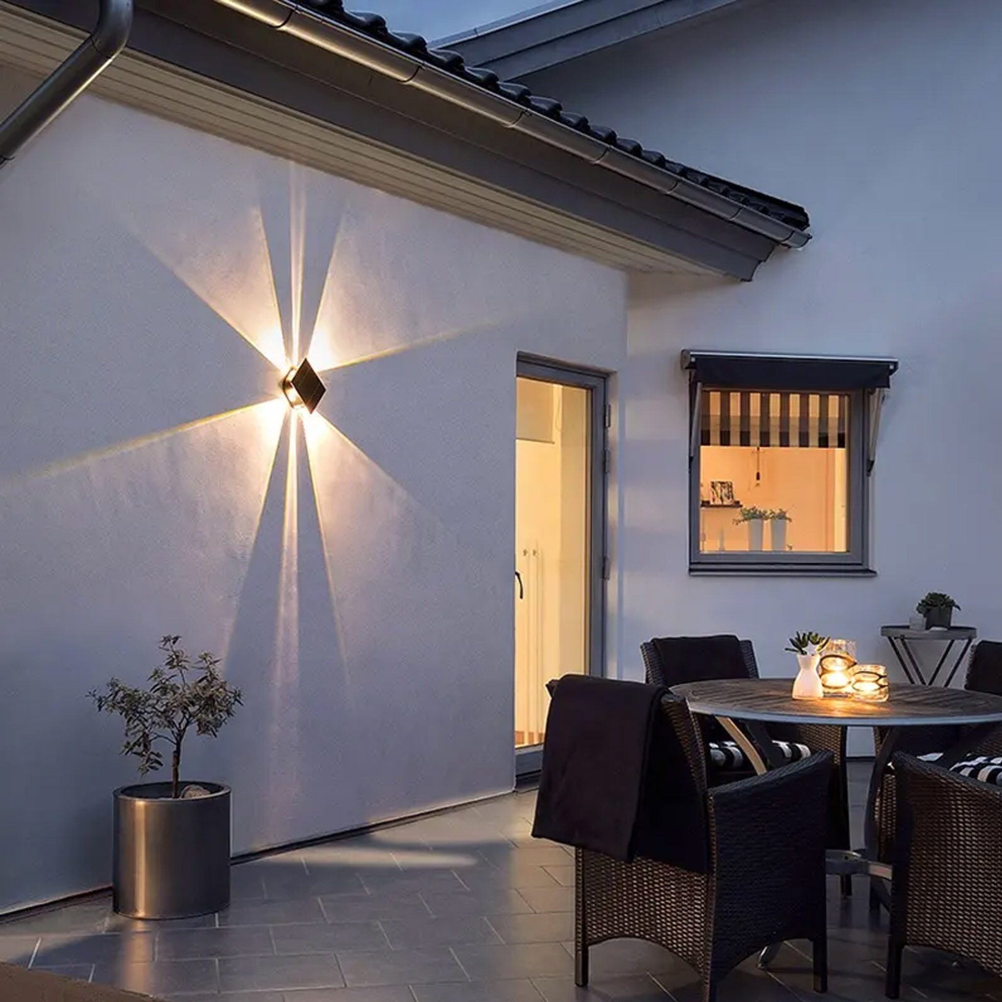 Arnusa LED Außen-Wandleuchte Solar Wandleuchte Wandstrahler günstig online kaufen