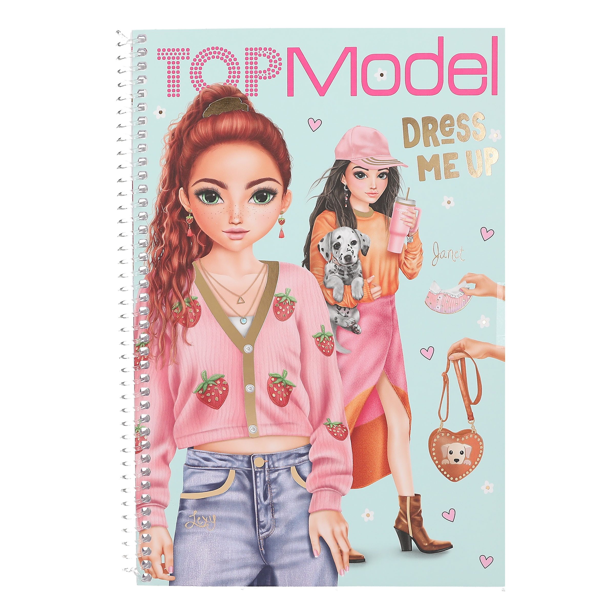 Depesche Schmuckset TOPModel Dress Me Up Stickerbuch mit 20 Seiten Model Motiven, Selbstgestalten mit 7 Stickerbogen