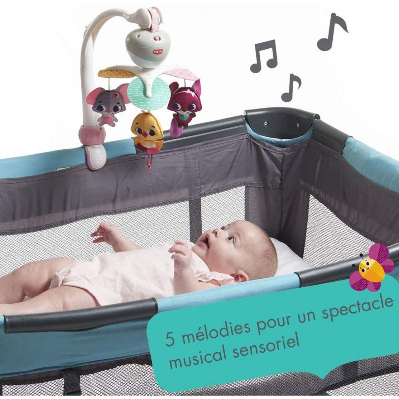 Tiny Love Mobile Tiny Love Take Along Mobile, 3-in-1 Musik Mobile Baby Elektrisch, 0+ M, Tragbares Mobile, geeignet für Babys ab der Geburt (0M) Fünf versch…