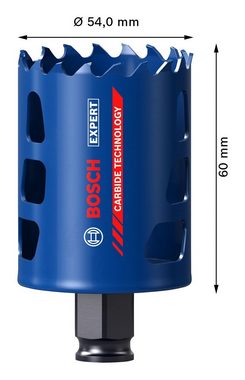 BOSCH Lochsäge Expert Tough Material, Ø 54 mm, Lochsäge, 54 x 60 mm für Dreh- und Schlagbohrer