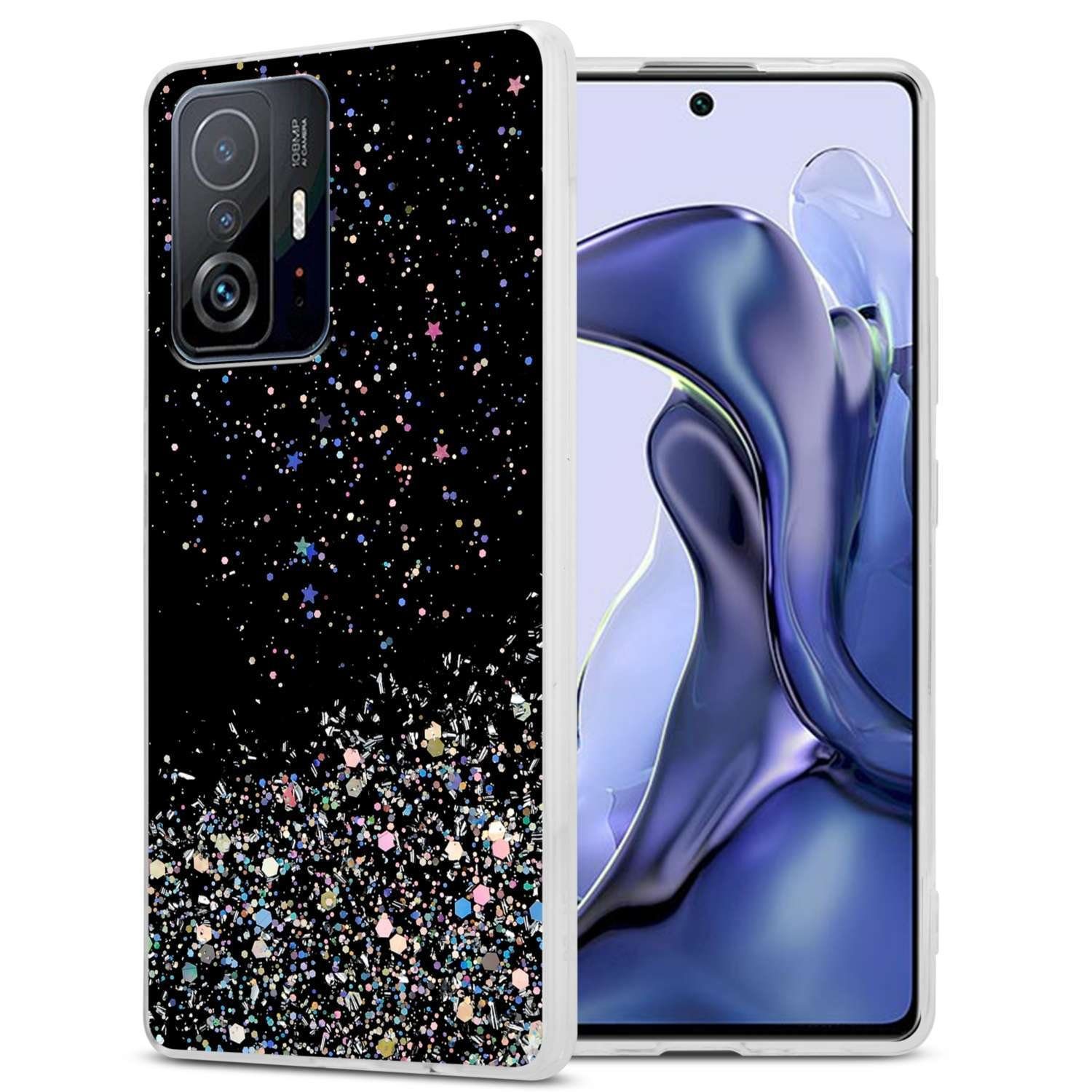 Cadorabo Handyhülle für Xiaomi 11T / 11T PRO Hülle Xiaomi 11T / 11T PRO, Flexible TPU Silikon Handy Schutzhülle - Hülle - mit Glitzer