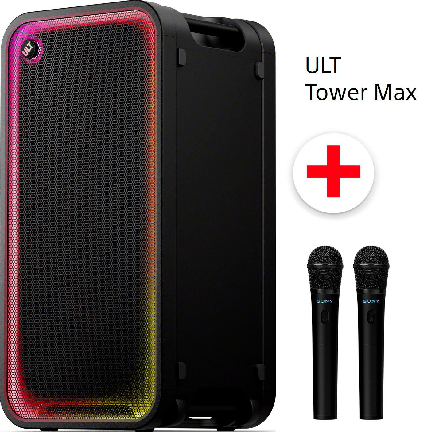 Sony Set: ULT TOWER MAX + 2x Mikrofone (UVP 149,99) Party-Lautsprecher (Bluetooth, 2150 W)