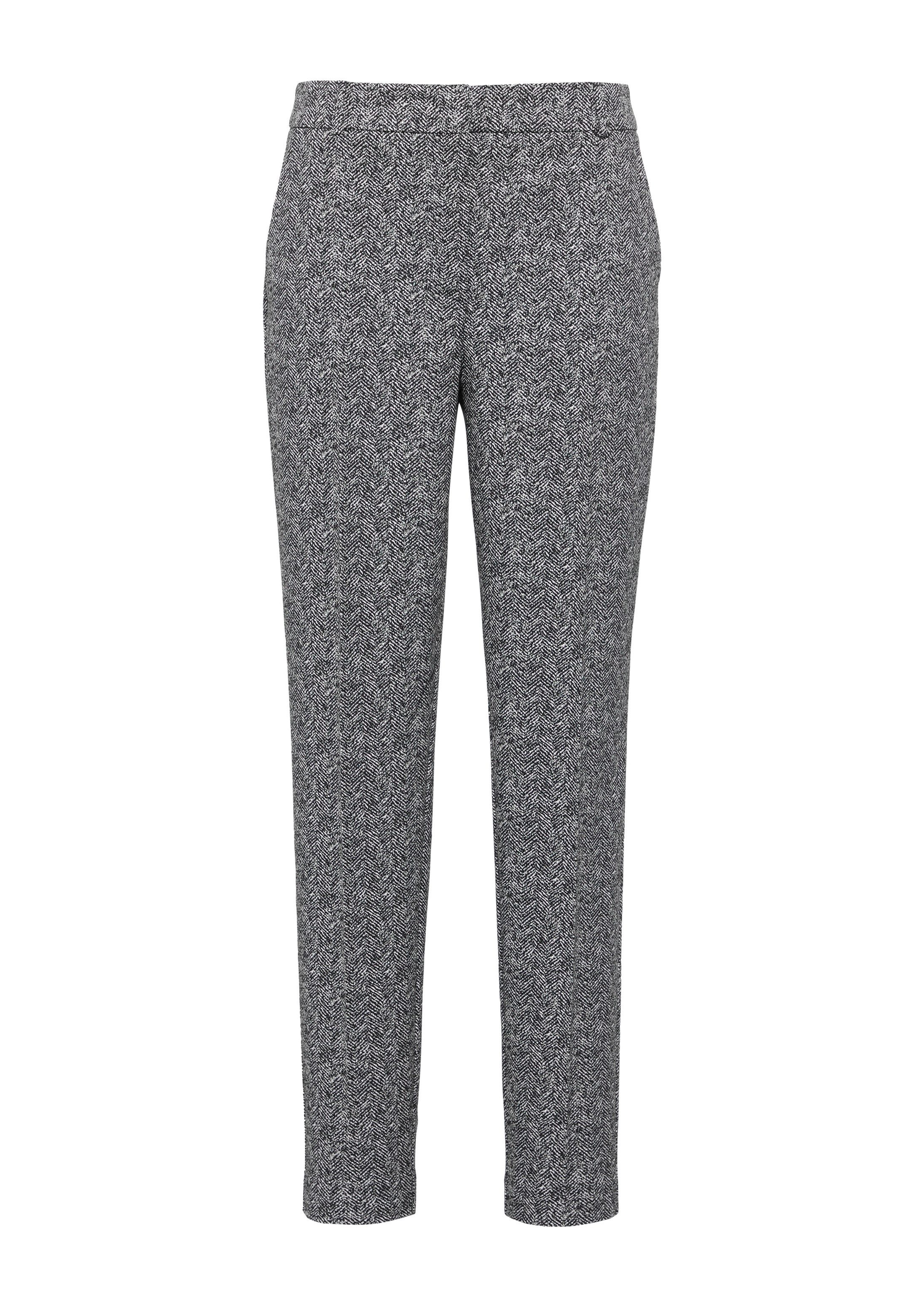 comma 7/8-Hose Hose Schmale Cigarette-Pants mit Fischgrat-Muster