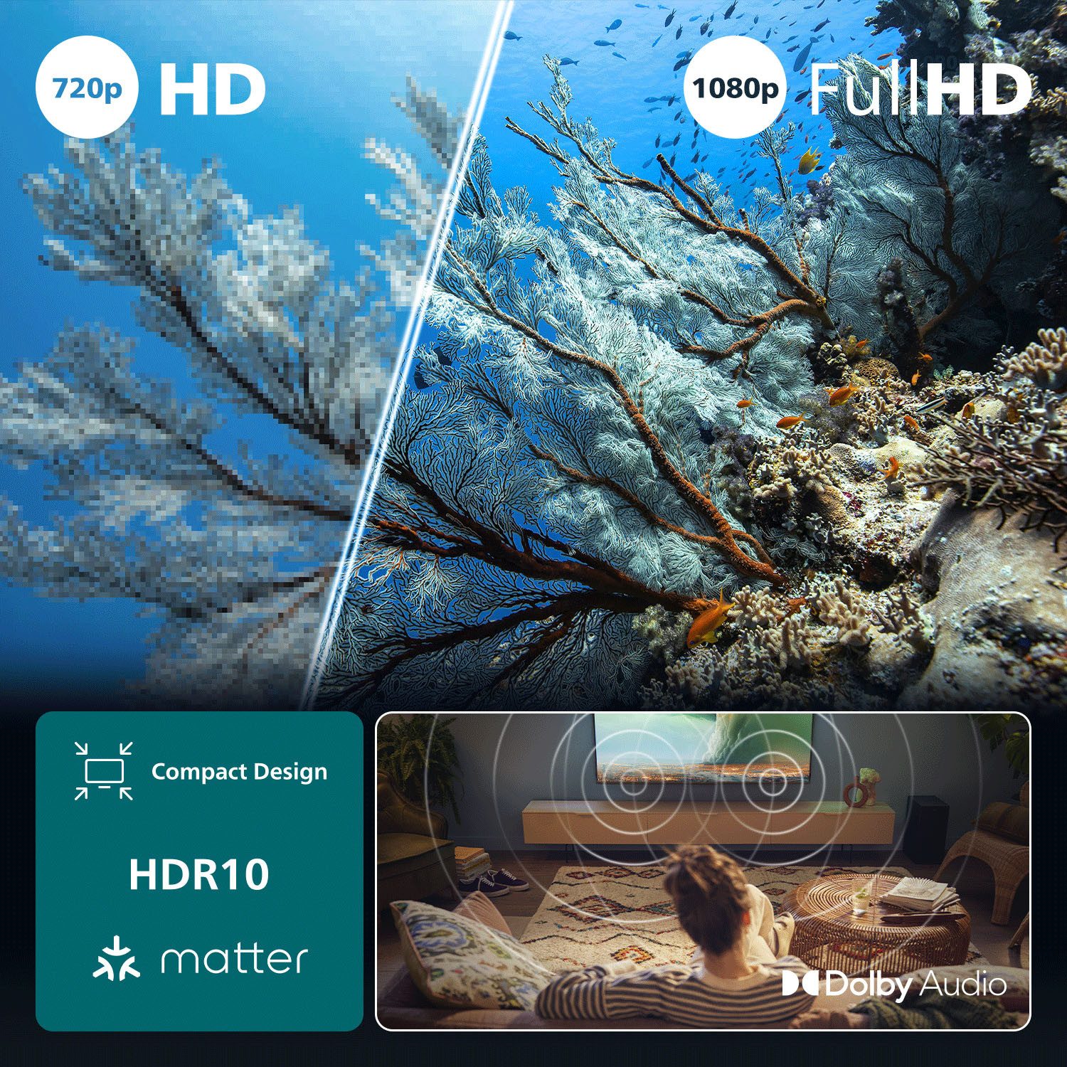 Philips 32PFS6050/12 LED-Fernseher (80 cm/32 Zoll, Full HD, Smart-TV)