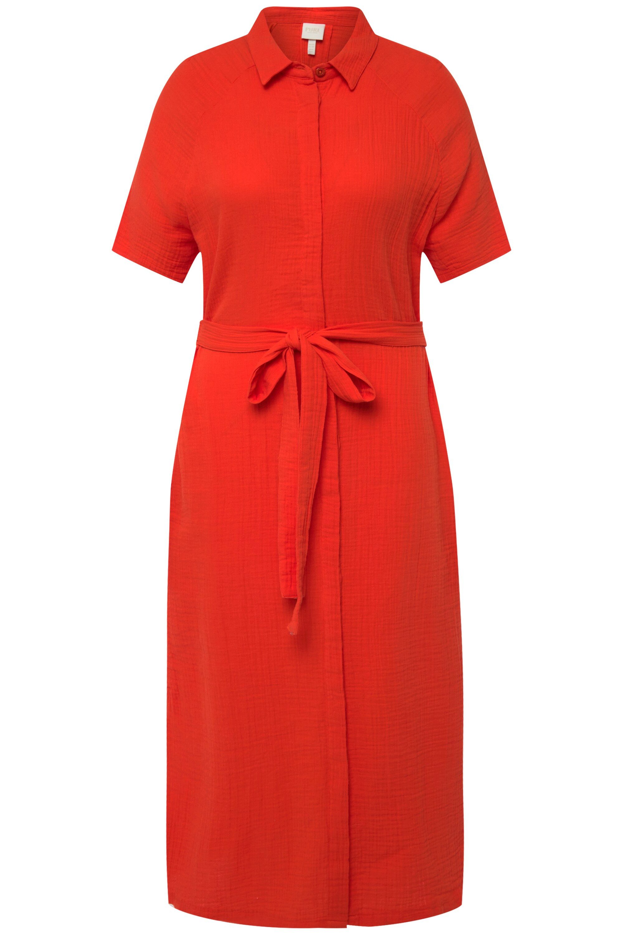 Ulla Popken Midikleid Midikleid Hemdkragen Halbarm günstig online kaufen