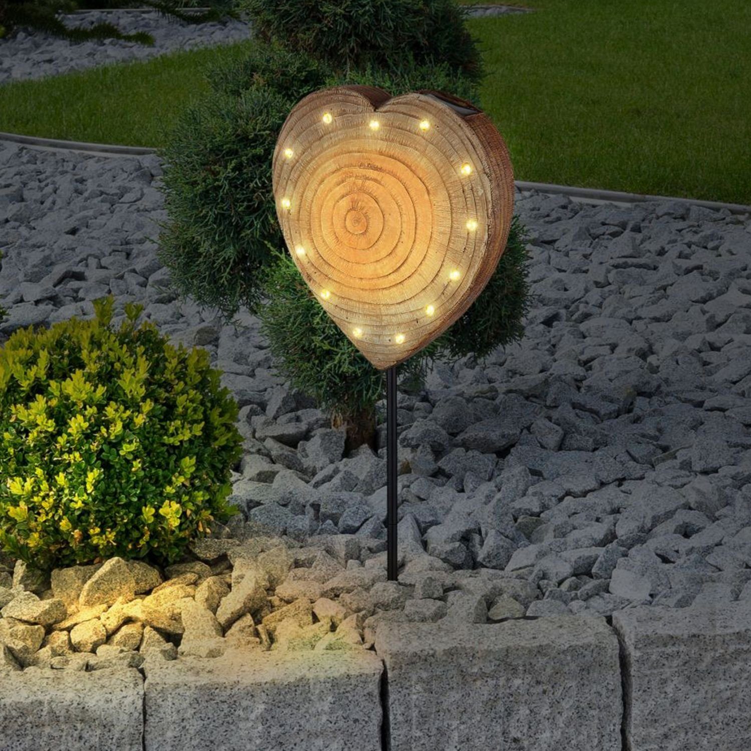 Globo cm Solarlampe LED Außen Herz Außenleuchte Garten Solarleuchte 50 GLOBO Solarleuchte