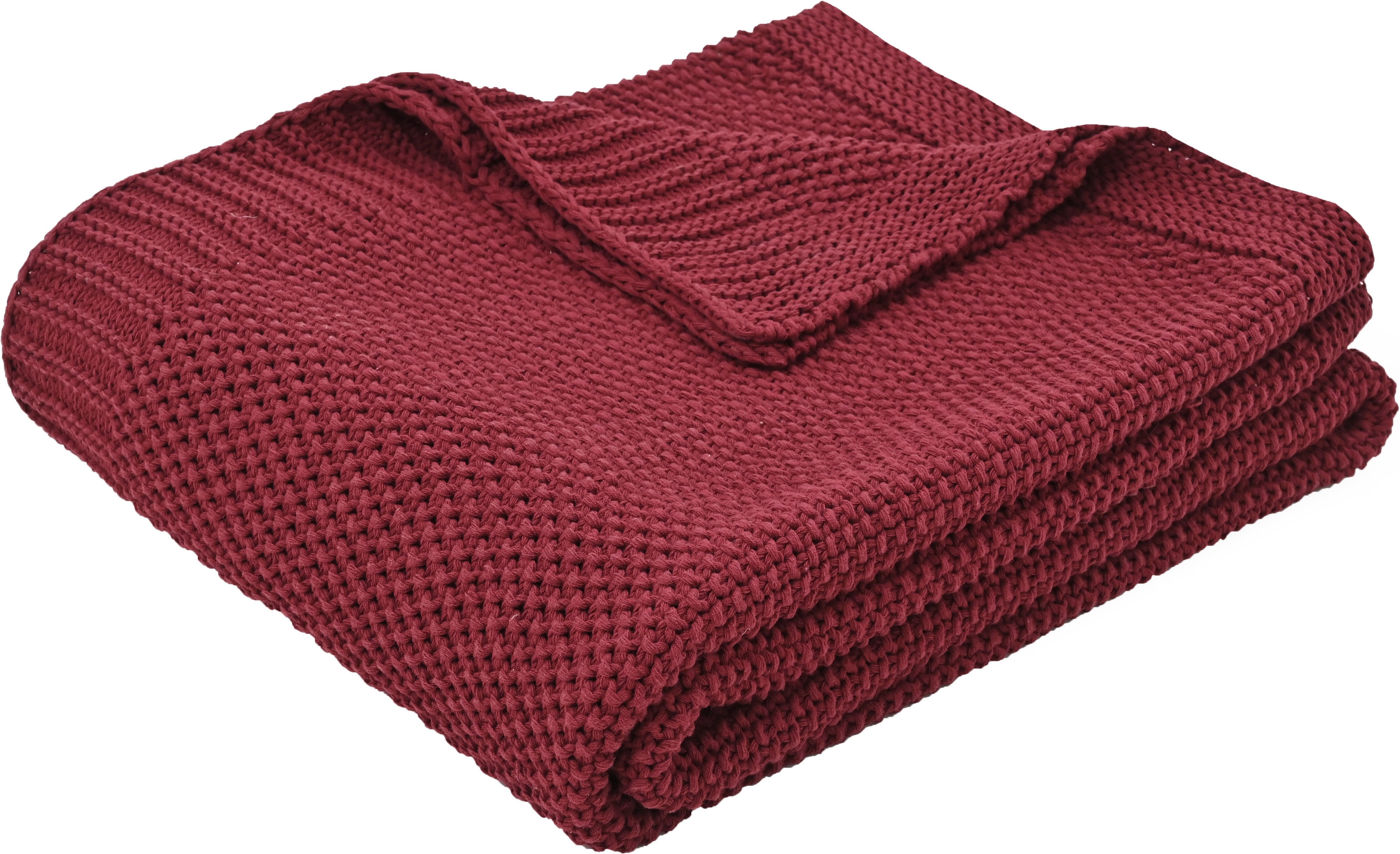 Wohndecke Phelon, OTTO home, 100% Baumwolle, Trendiges Strickmuster, 130 × 170 cm, 540 g/m², weich