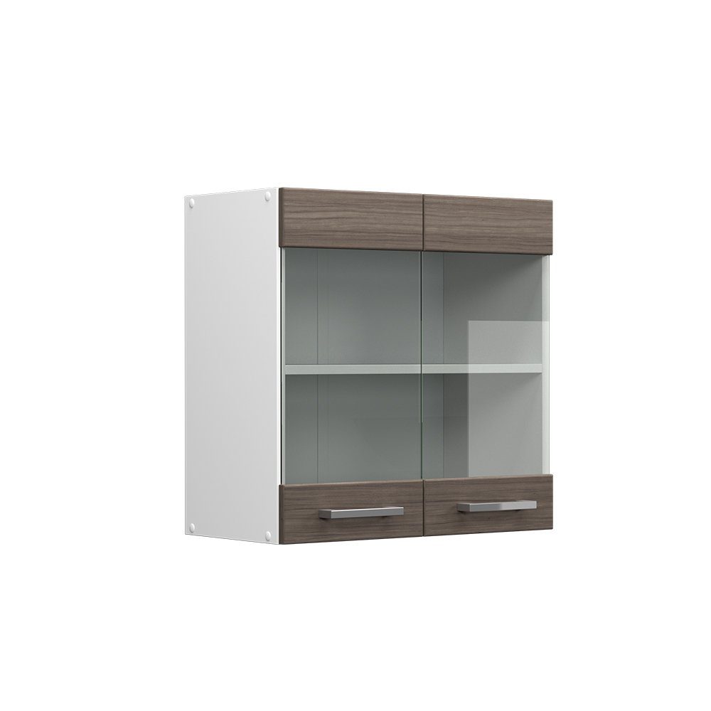 Vicco Glashängeschrank R-Line, Grau/Weiß, 60 cm günstig online kaufen
