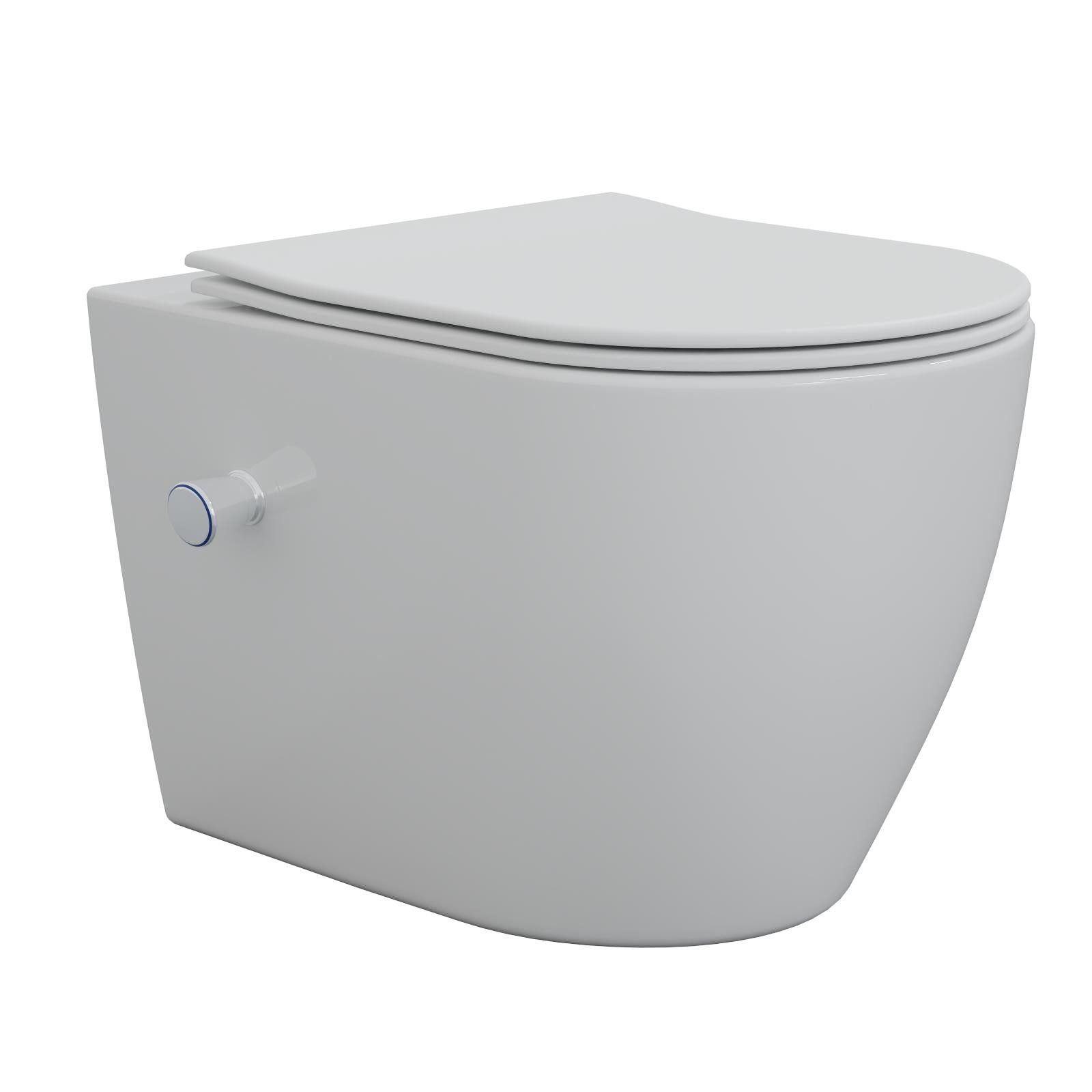 HAGO WC-Sitz HAGO24 Spülrandloses Hänge-WC Keramik weiß Bidetfunktion Klo Toilette