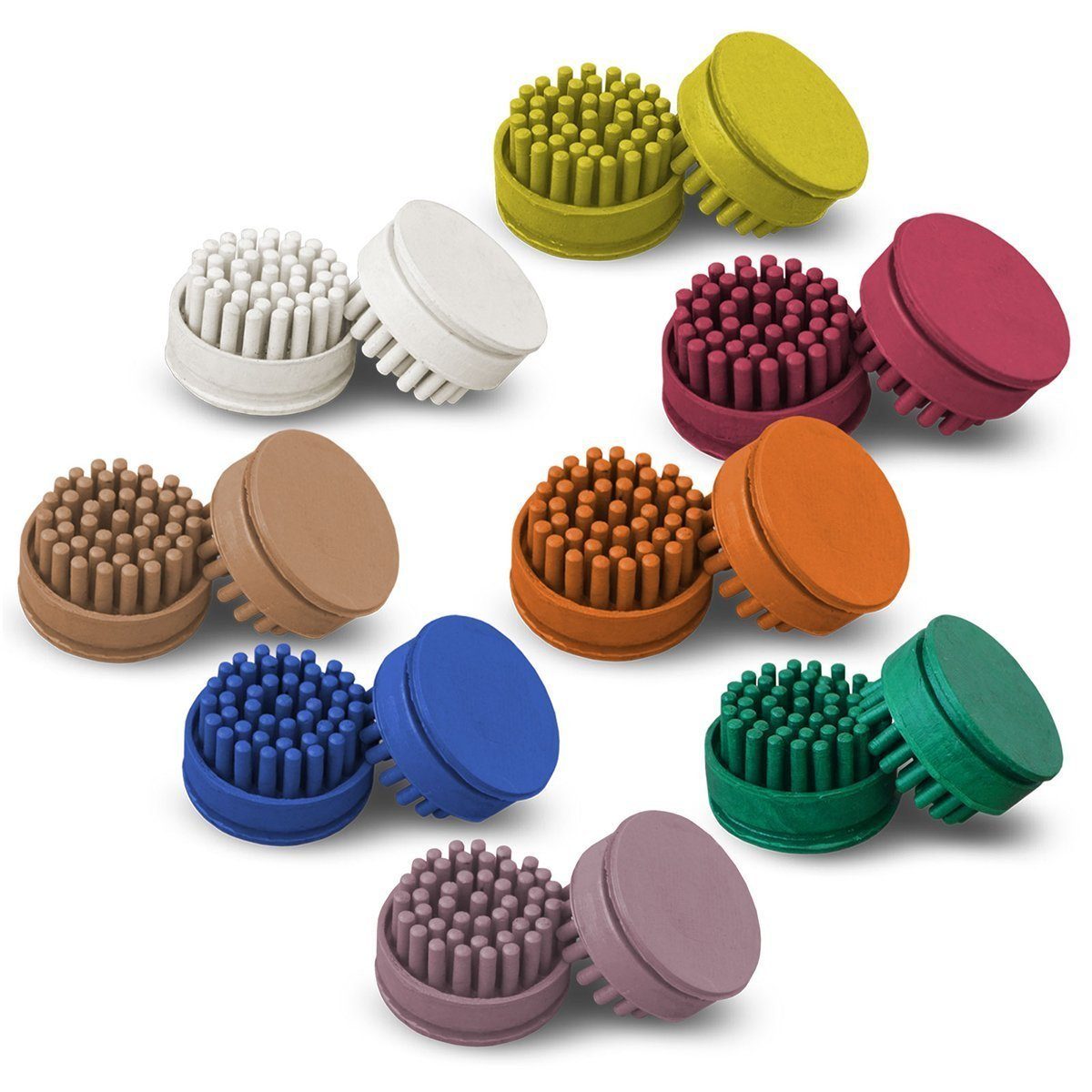 etm Fußmatte Bürsteneinsätze für Ringgummimatte Octagon, verschiedene Farben, rund, 10er-Set