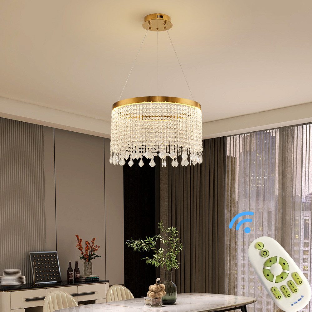 Eurohandisplay LED Pendelleuchte LED Pendelleuchte Hängelampe Fernbedienung dimmbar Farbton steubar, LED fest integriert, Kaltweiß- bis Warmweiß, Lichtfarbe und Helligkeit einstellbar