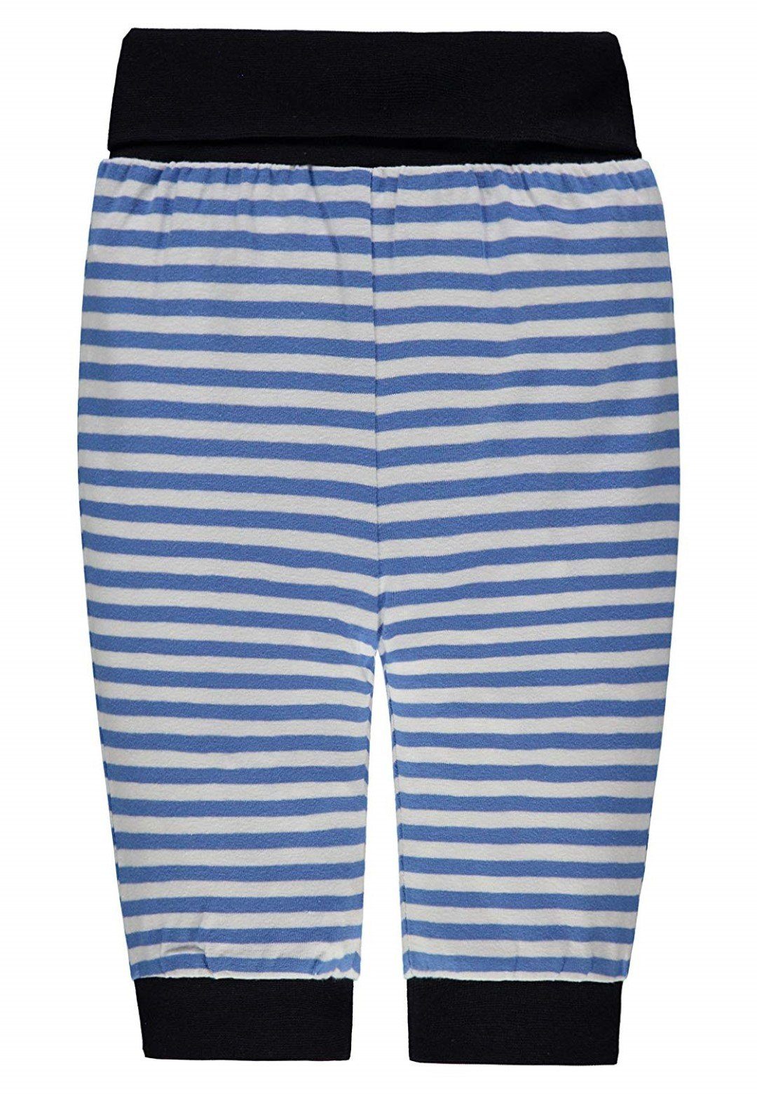 Bündchen Steiff Beinen Nabelzugbund Pyjama und Collection 2 Schlafanzug den (Set, 2 tlg., Stück) Blau an