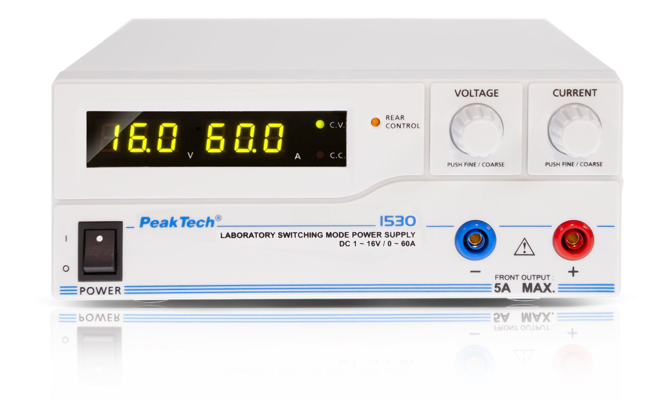 PeakTech 1530: DC Schaltnetzgerät ~ 1 - 16V / 0 - 60A Labor-Netzteil
