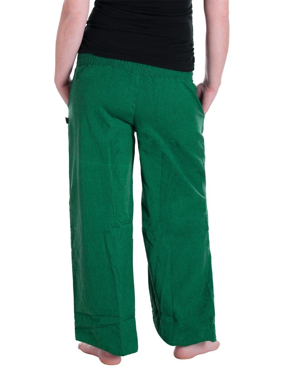 Lange Yogahose Haremshose Schlupfhose Hippie, dunkelgrün Sommerhose Vishes Einheitsgröße Baggyhose,