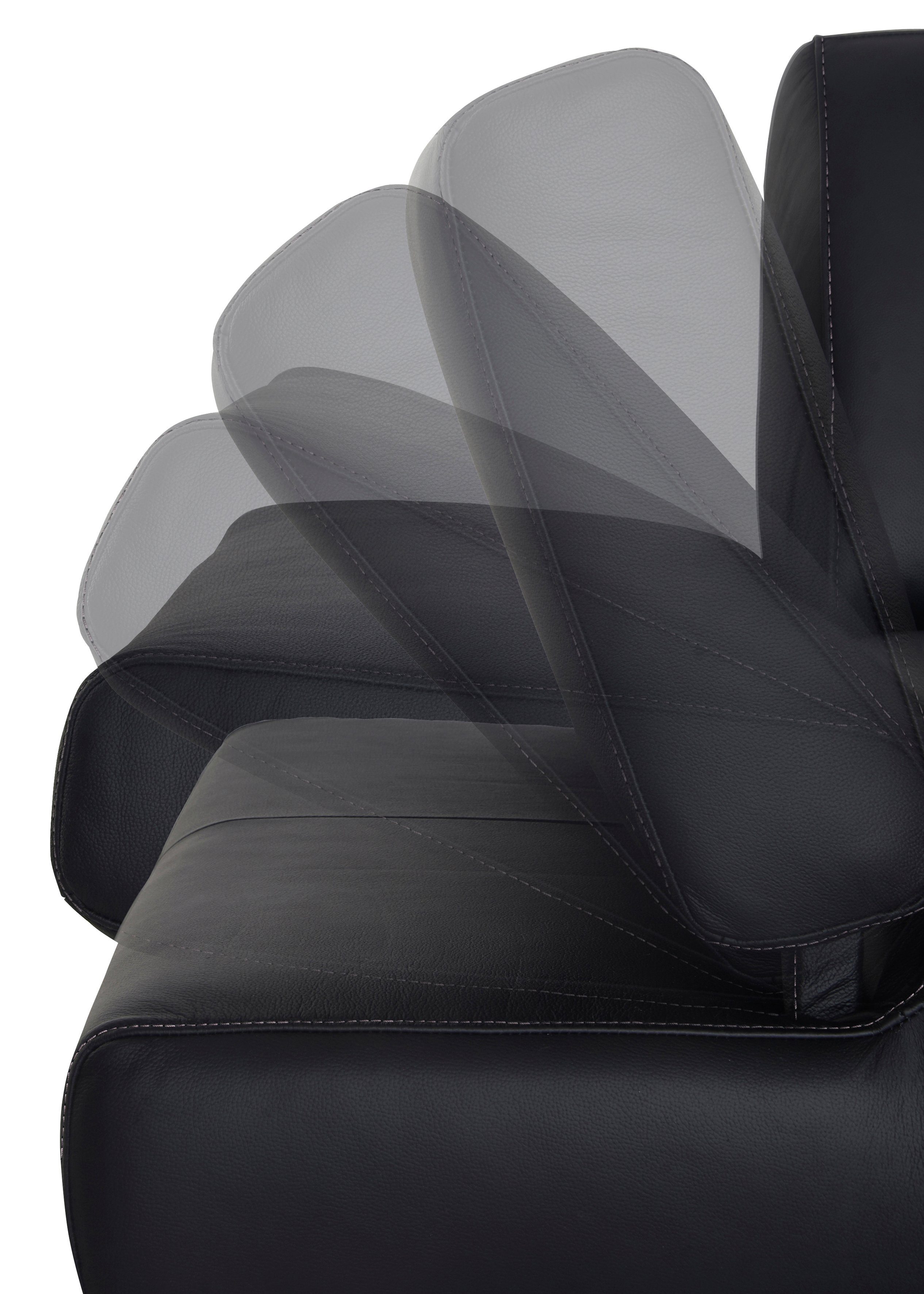 W.SCHILLIG 3-Sitzer taboo, Kontrastnaht mit Armlehnenverstellung, mit schwarz Z59 inklusive Übertiefe