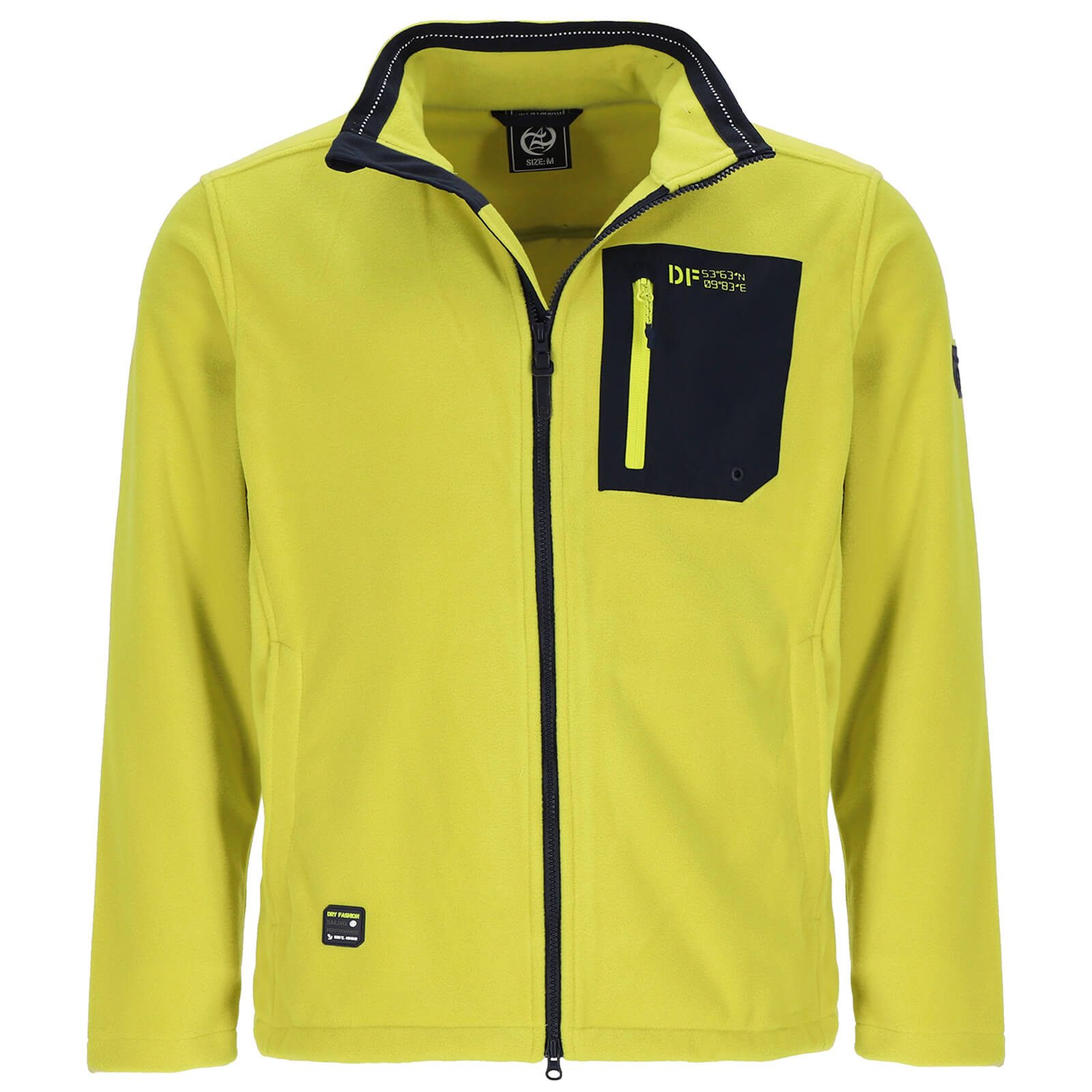 Dry Fashion Fleecejacke Esens Herren Jacke Fleece Stehkragen - Übergangsjacke Freizeitjacke Sportive Passform, Seitentaschen & Brusttasche mit Reißverschluss