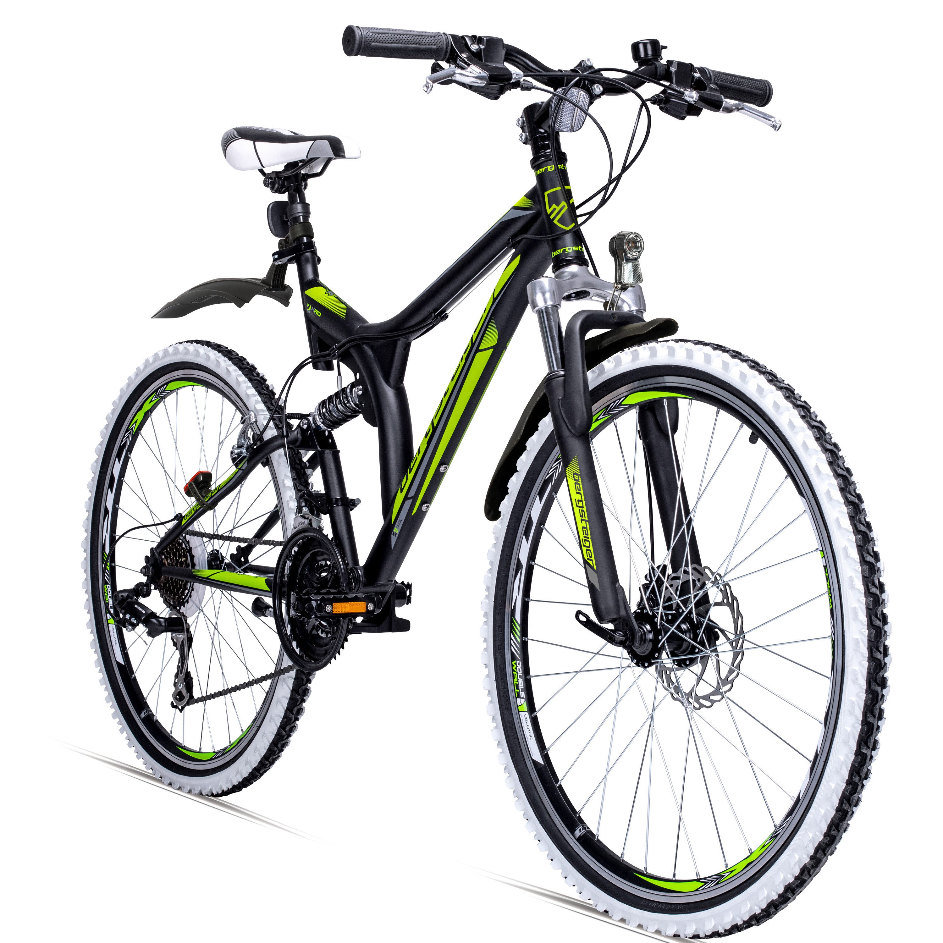 bergsteiger Mountainbike Phoenix 26 Zoll, geeignet ab 160 cm, Damen, Herren, 21 Gang Shimano Tourney RD-TY300 Schaltwerk, Kettenschaltung, Scheibenbremse, V-Brake