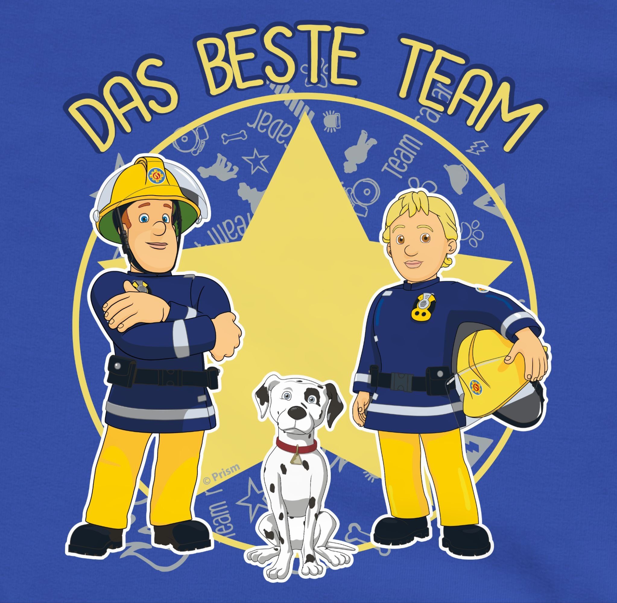 Shirtracer Sweatshirt 3 Das Team Royalblau Penny Sam, & Feuerwehrmann - Mädchen Schnuffi Sam beste