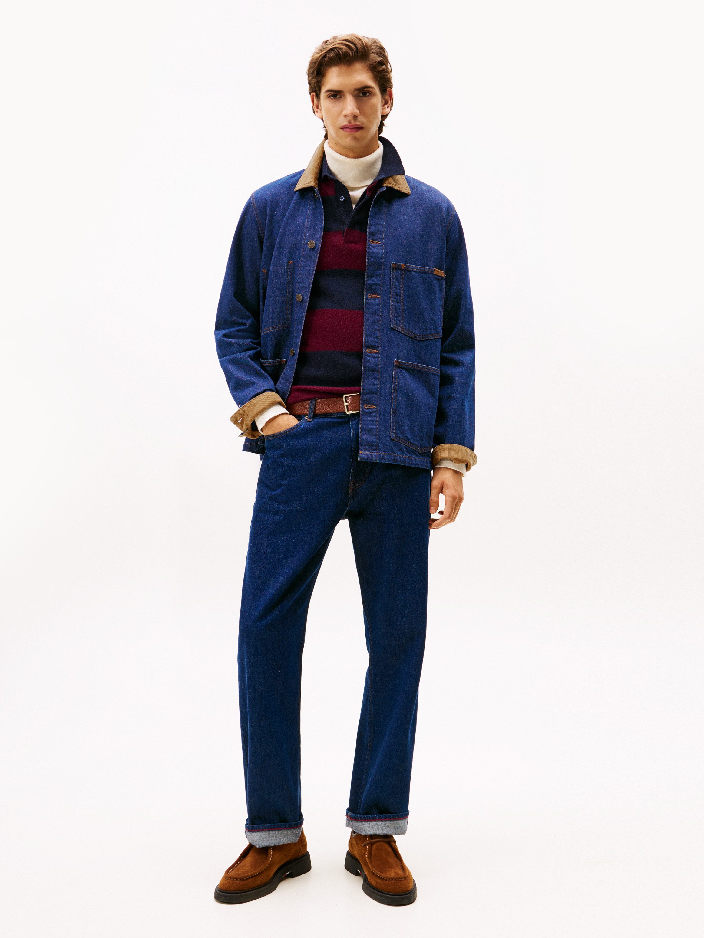 Tommy Hilfiger Jeansjacke CHORE JACKET Freizeitjacke, Übergangsjacke mit Cord-Kragen, regular fit